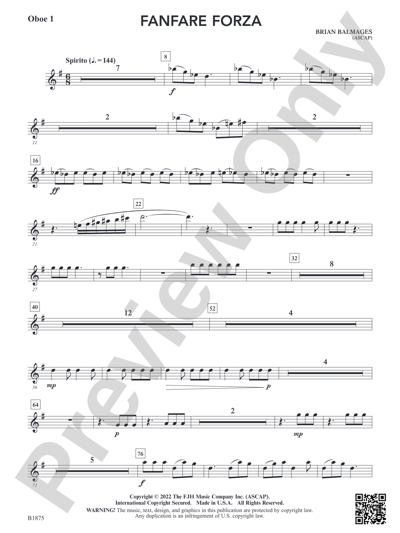Fanfare Forza: Oboe 1