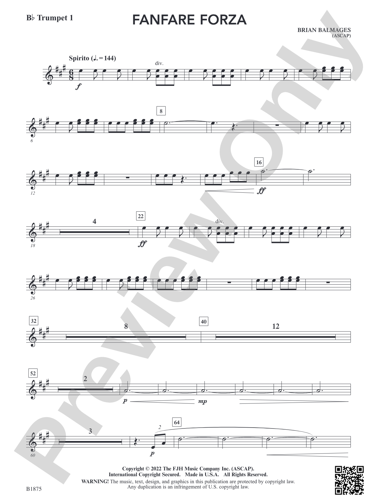 Fanfare Forza: B-flat Trumpet 1
