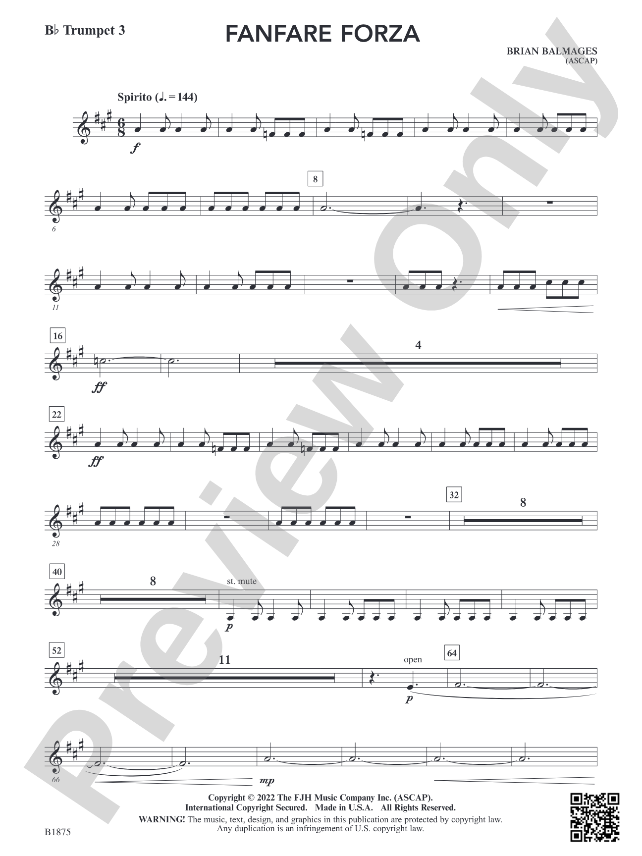 Fanfare Forza: B-flat Trumpet 3