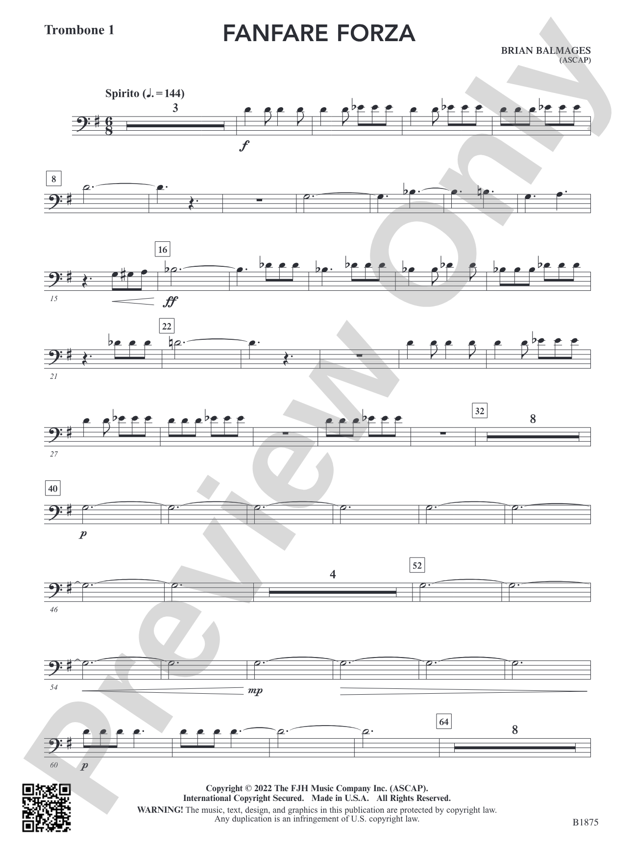 Fanfare Forza: Trombone 1