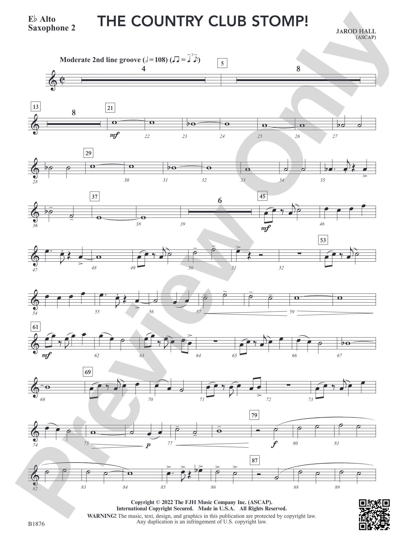 The Country Club Stomp!: E-flat Alto Saxophone 2