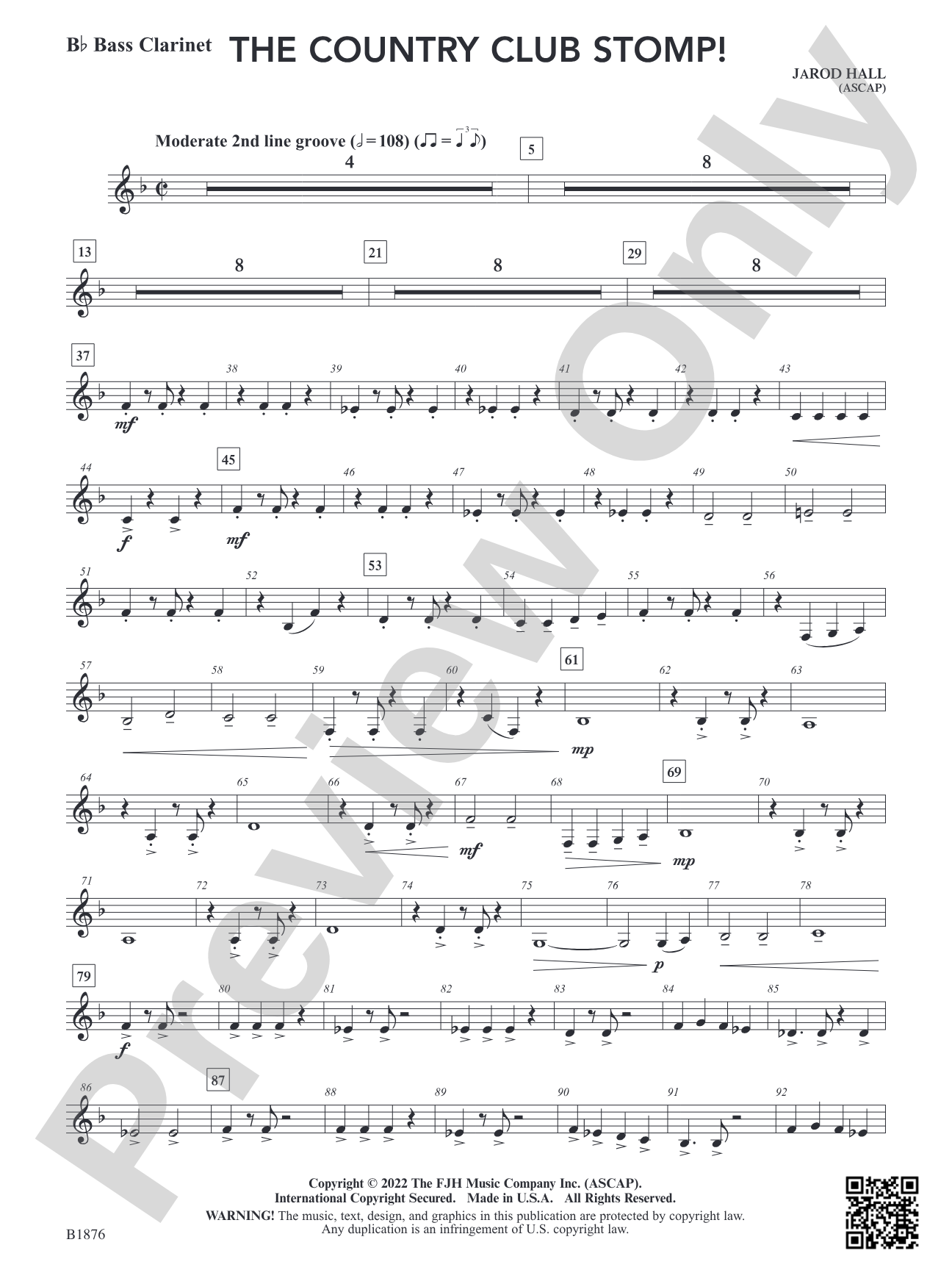 The Country Club Stomp!: B-flat Bass Clarinet