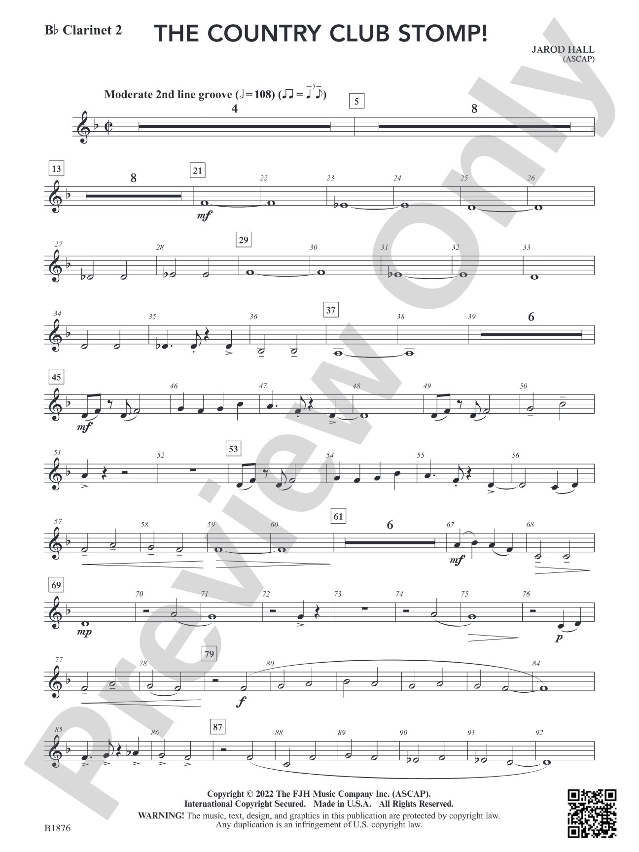 The Country Club Stomp!: B-flat Clarinet 2