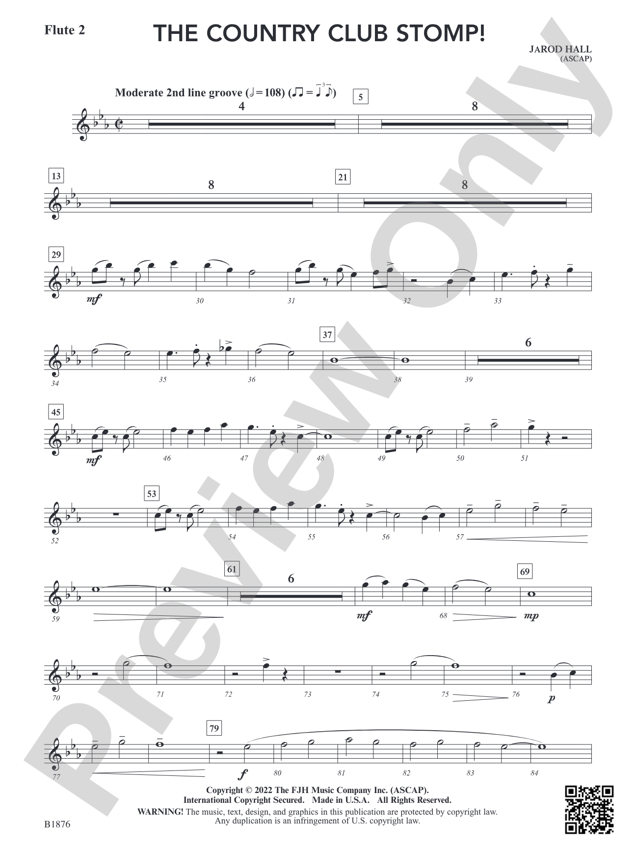 The Country Club Stomp!: Flute 2