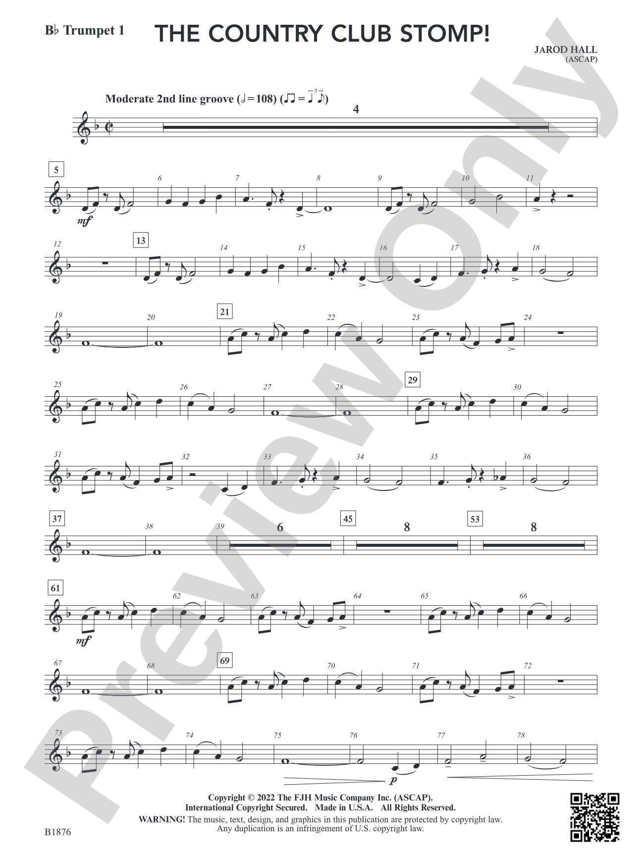 The Country Club Stomp!: B-flat Trumpet 1