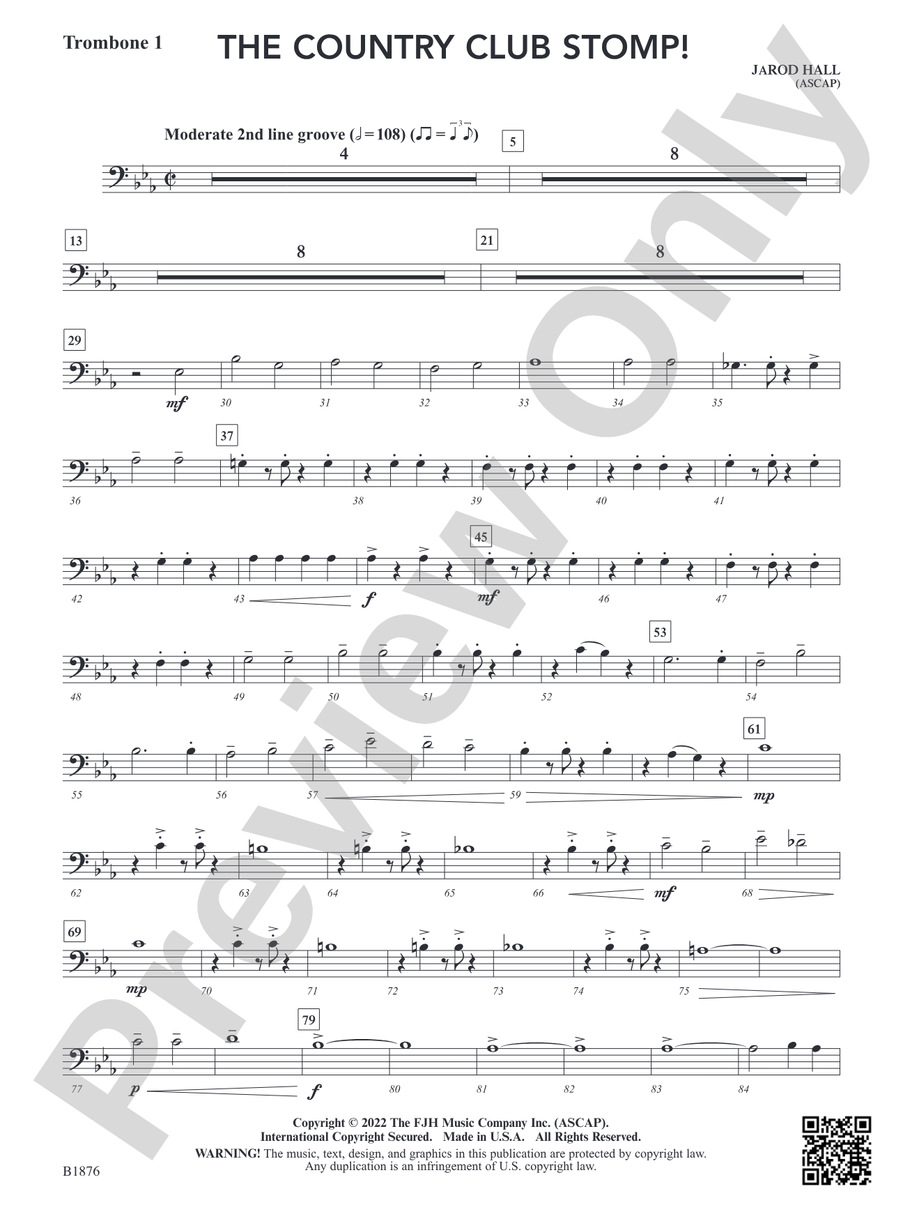 The Country Club Stomp!: Trombone 1