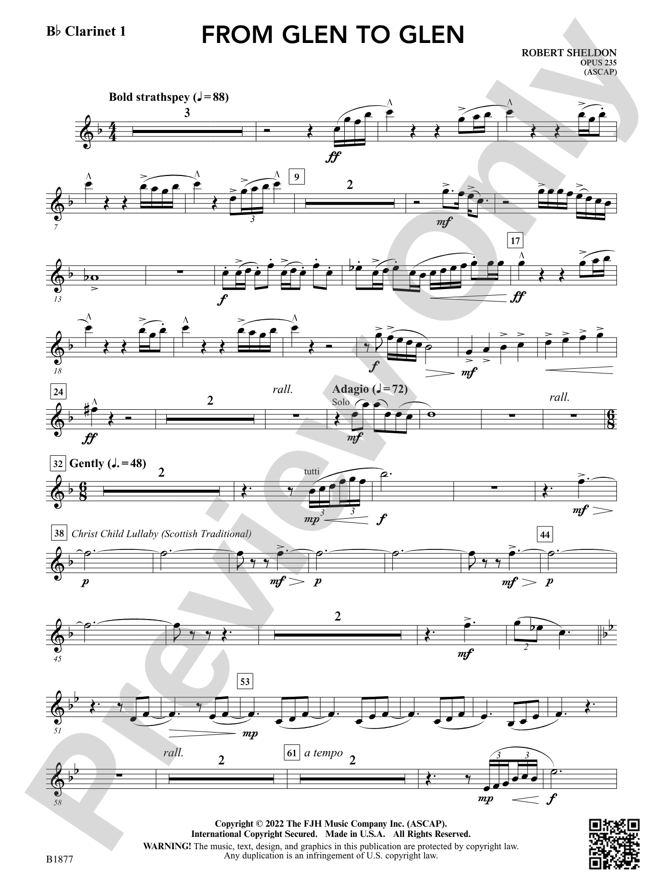 From Glen to Glen: B-flat Clarinet 1