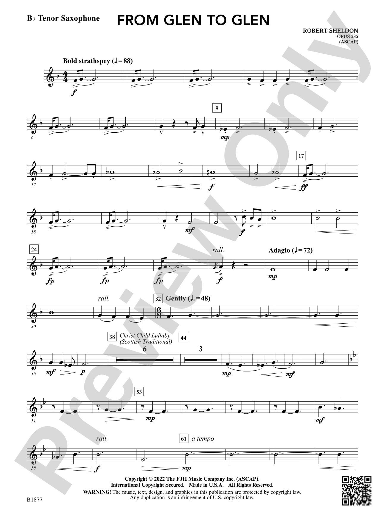 From Glen to Glen: B-flat Tenor Saxophone