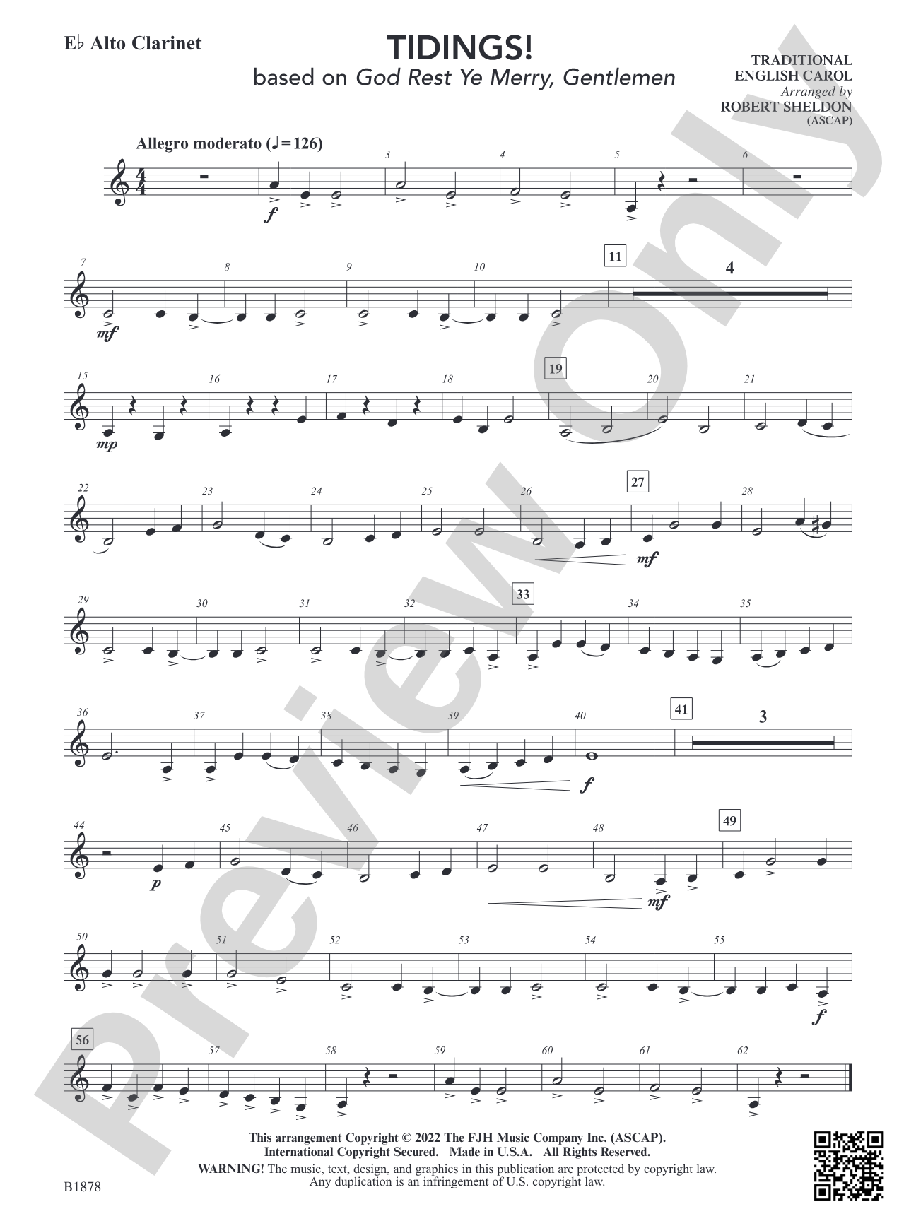 Tidings!: E-flat Alto Clarinet