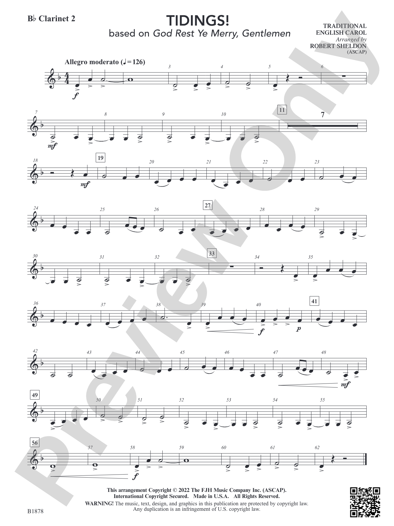 Tidings!: B-flat Clarinet 2