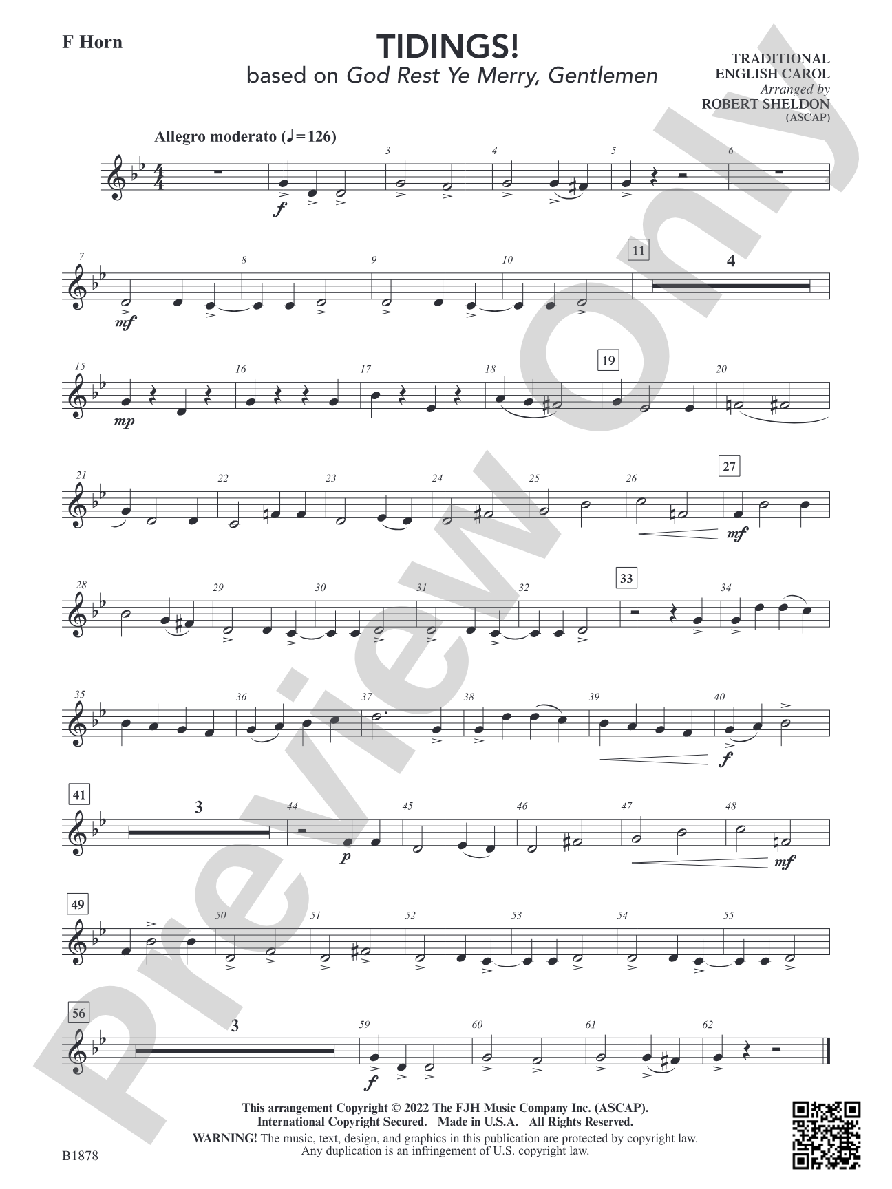Tidings!: F Horn