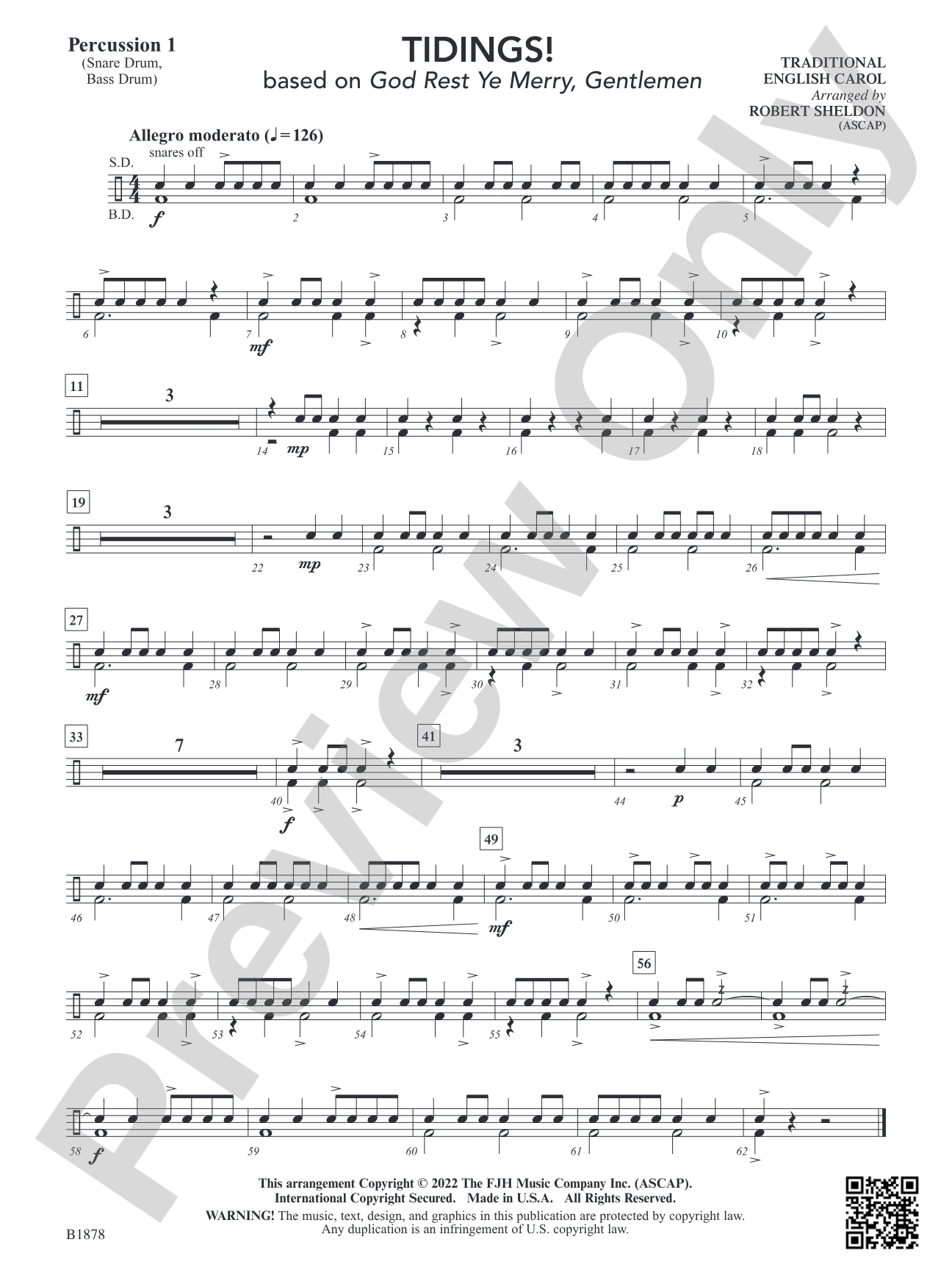 Tidings!: Percussion 1