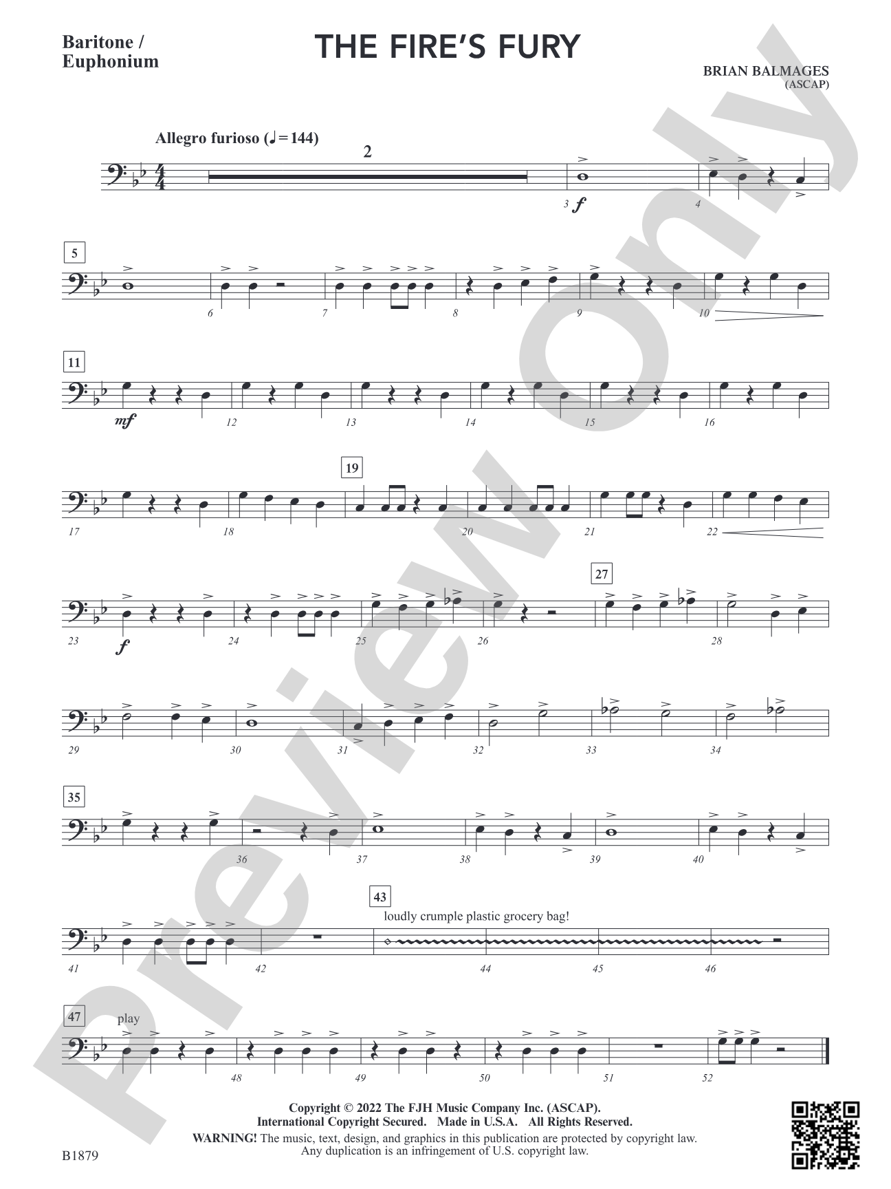 The Fire's Fury: Baritone / Euphonium