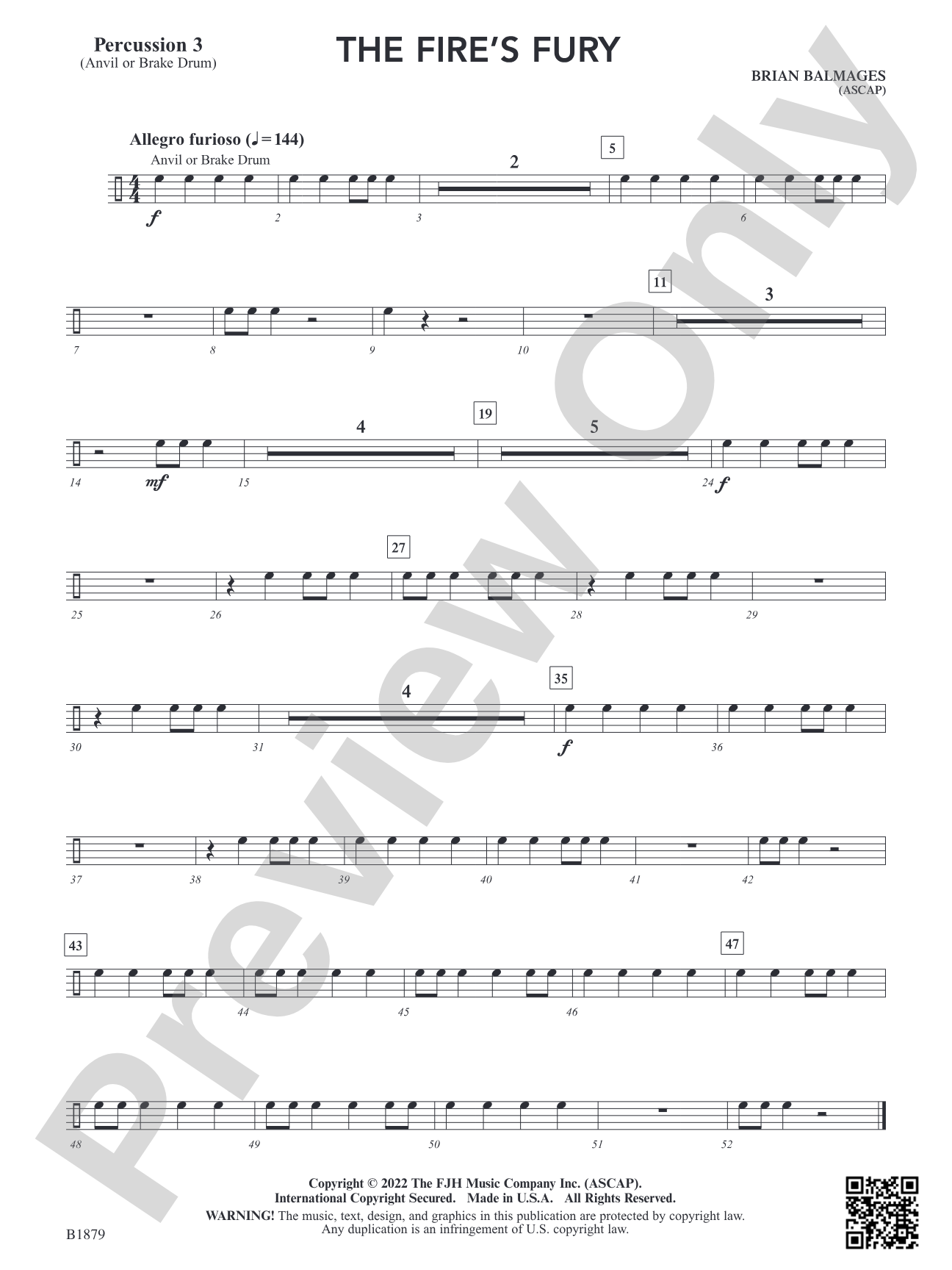 The Fire's Fury: Percussion 3