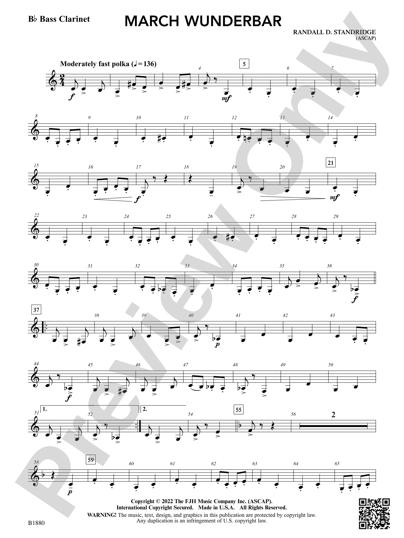 March Wunderbar: B-flat Bass Clarinet