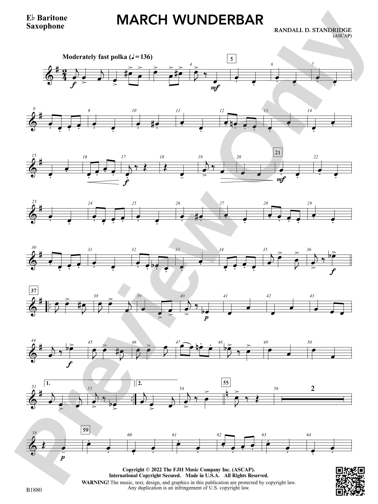 March Wunderbar: E-flat Baritone Saxophone