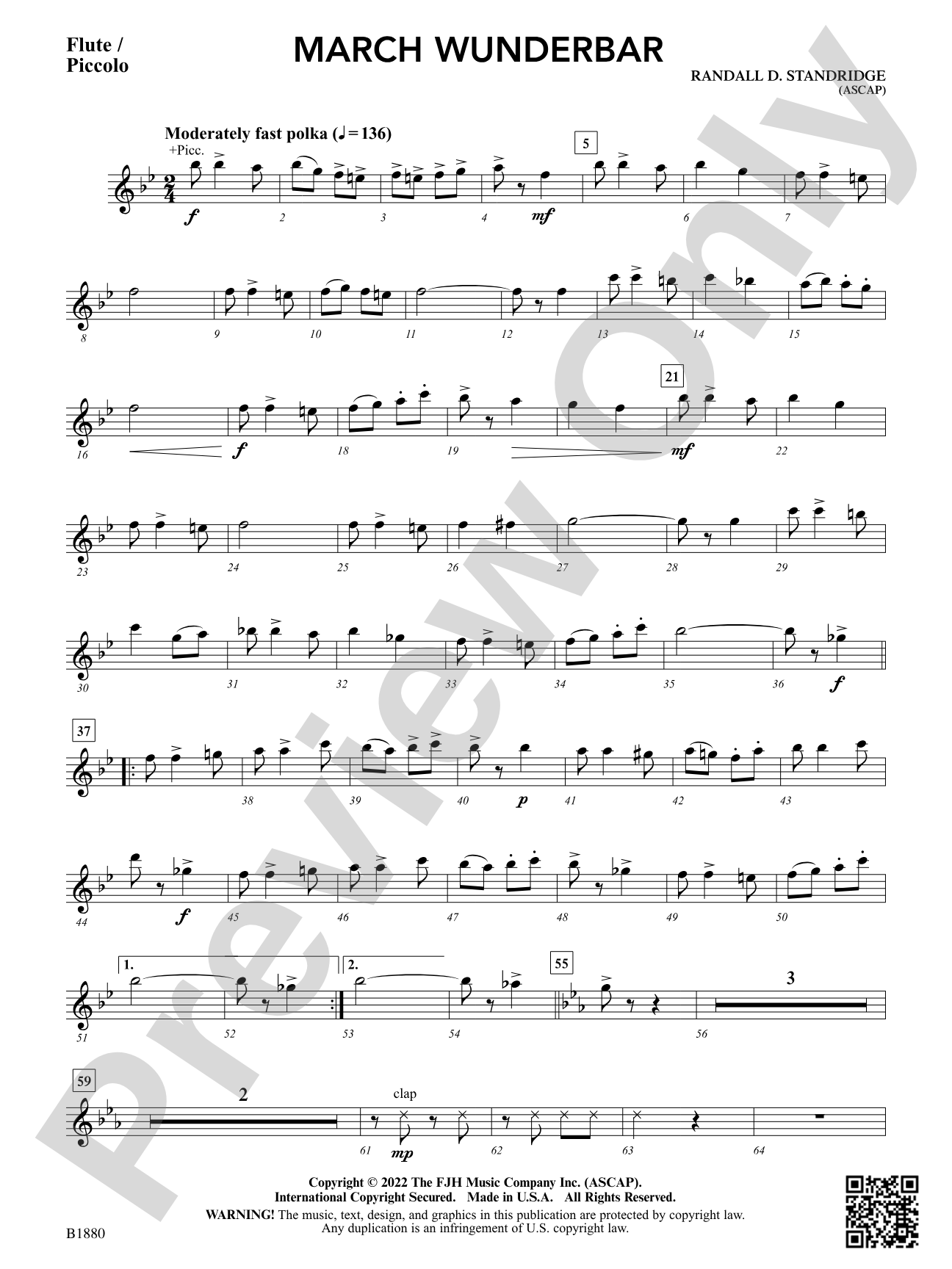 March Wunderbar: Flute / Piccolo
