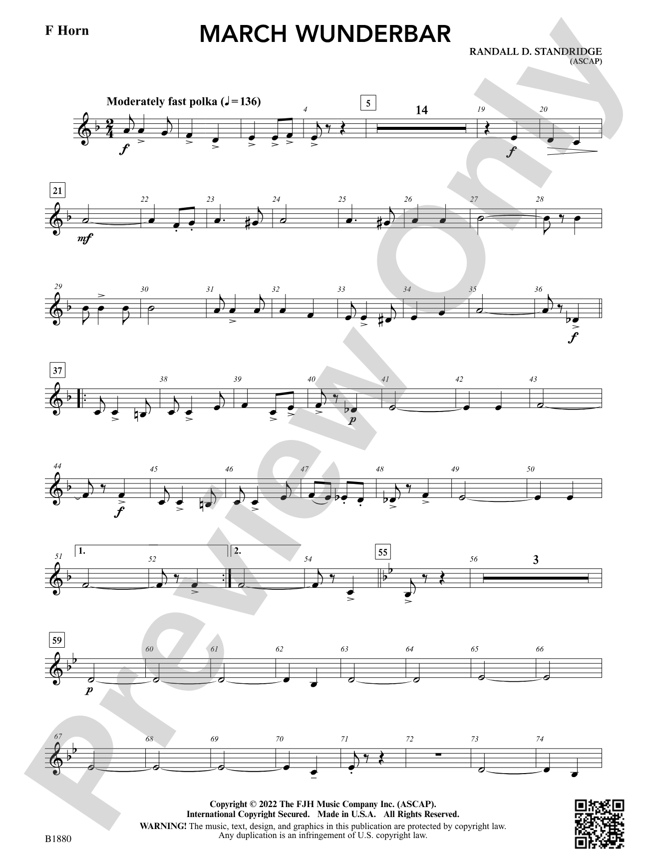 March Wunderbar: F Horn