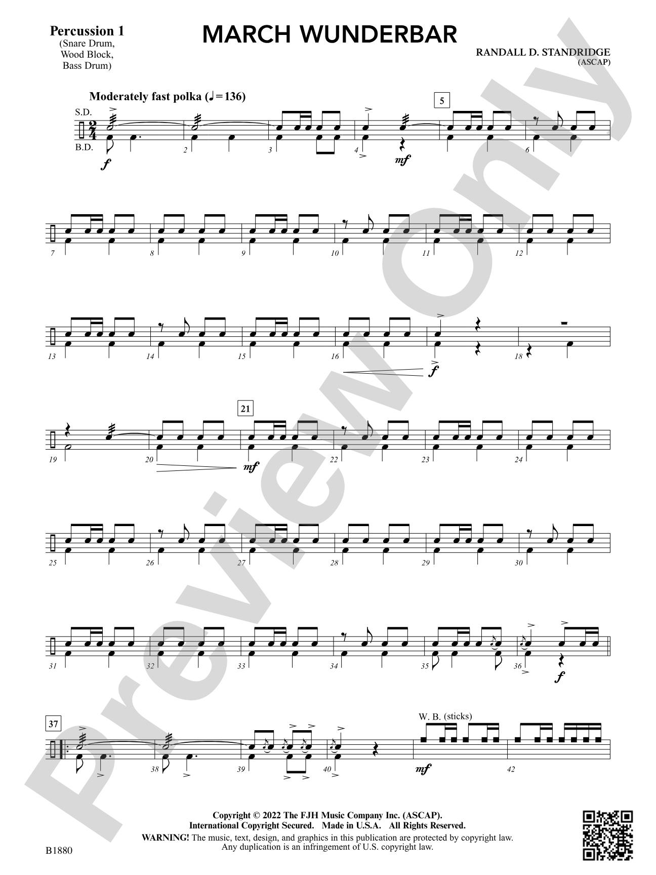 March Wunderbar: Percussion 1
