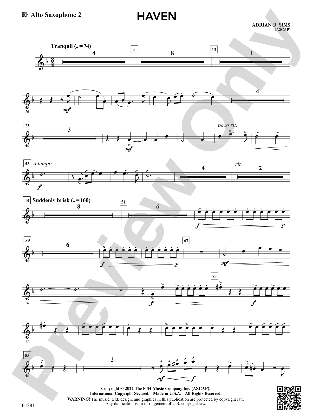 Haven: E-flat Alto Saxophone 2