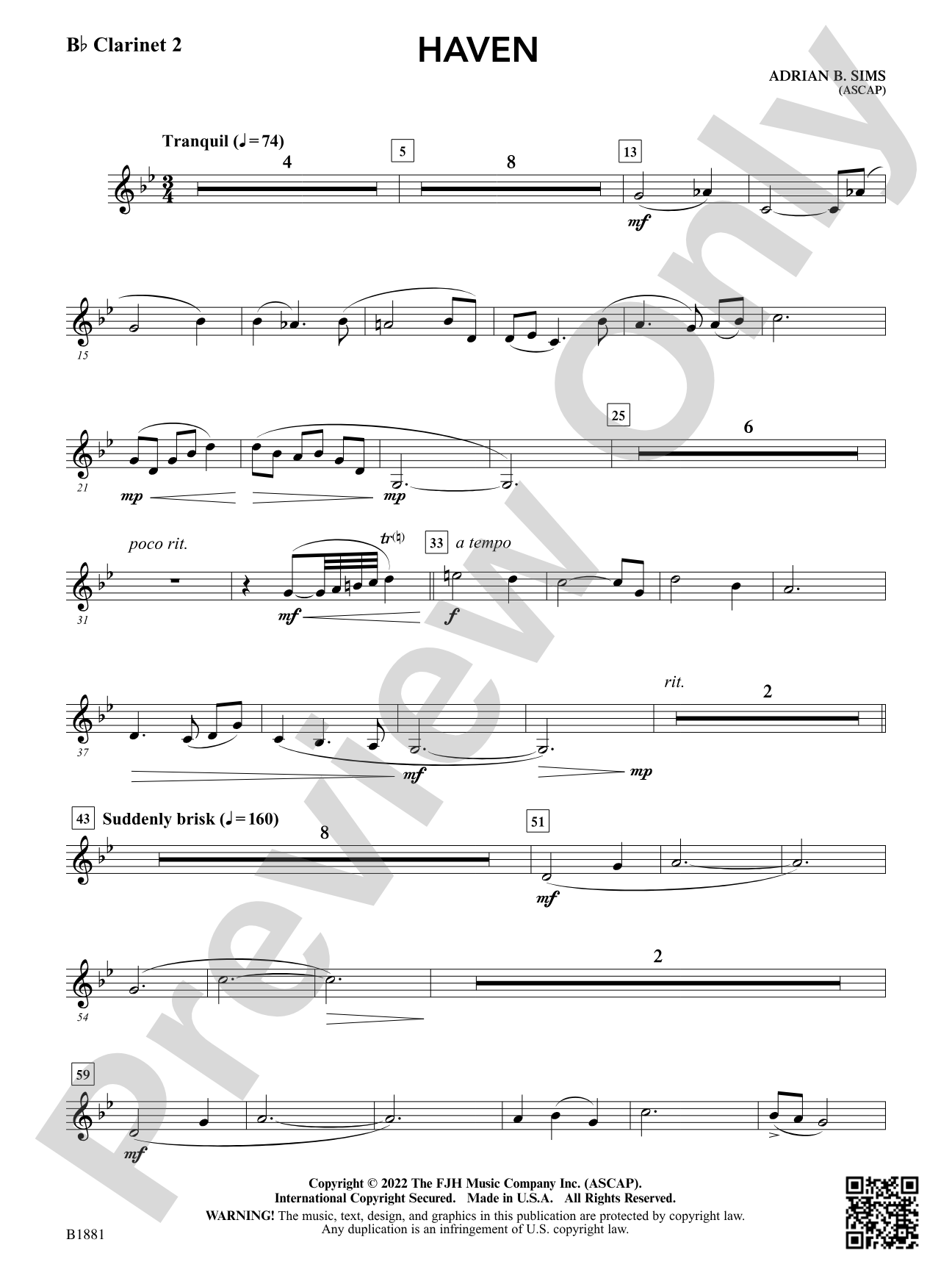 Haven: B-flat Clarinet 2