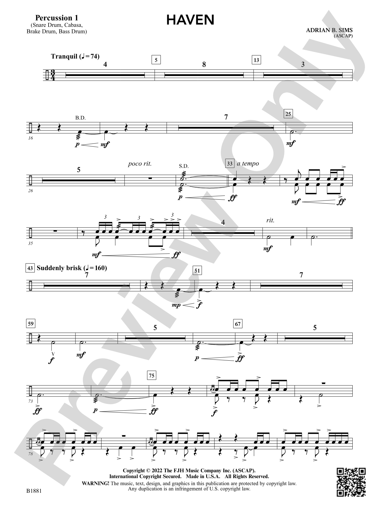 Haven: Percussion 1