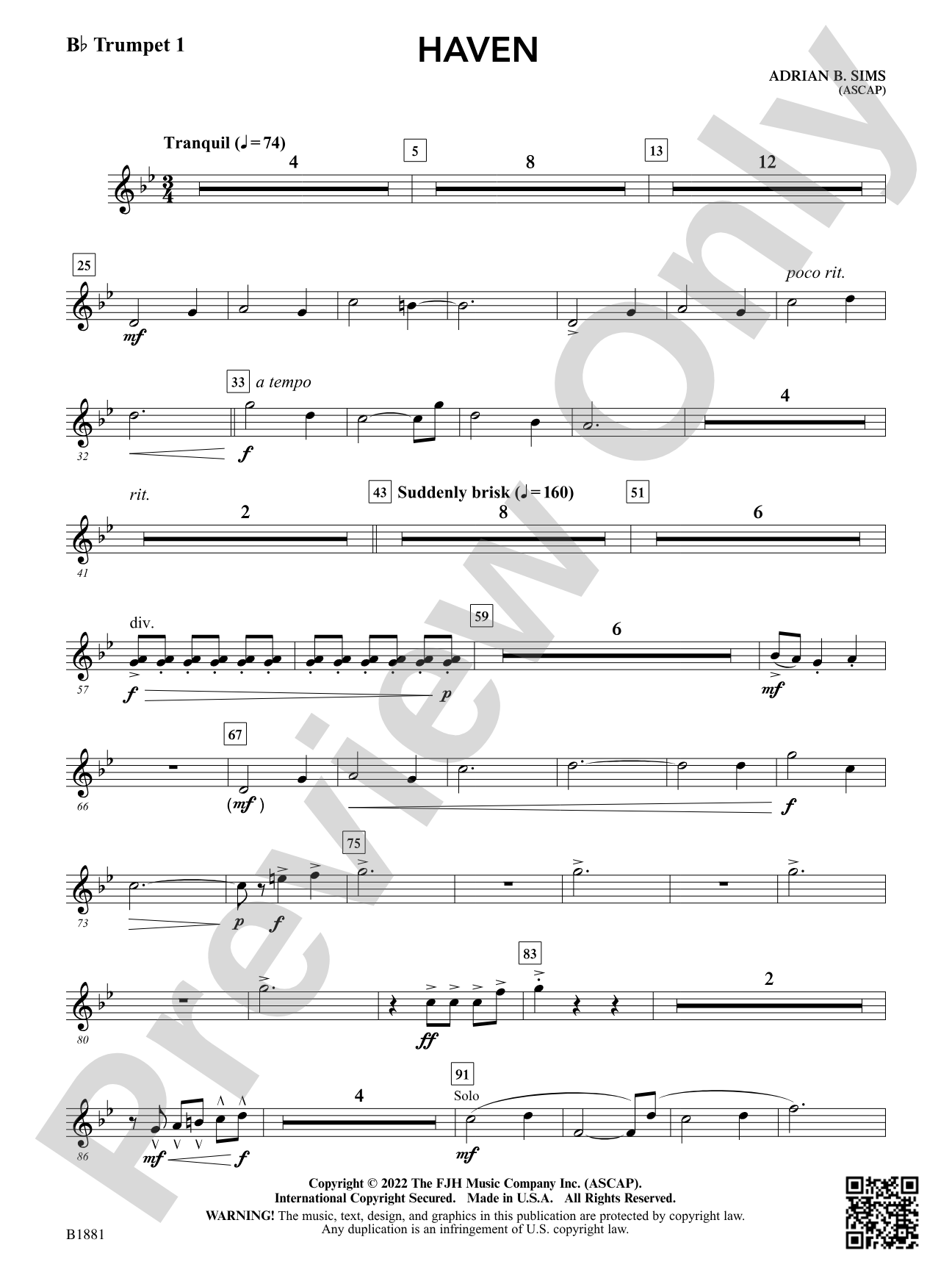 Haven: B-flat Trumpet 1