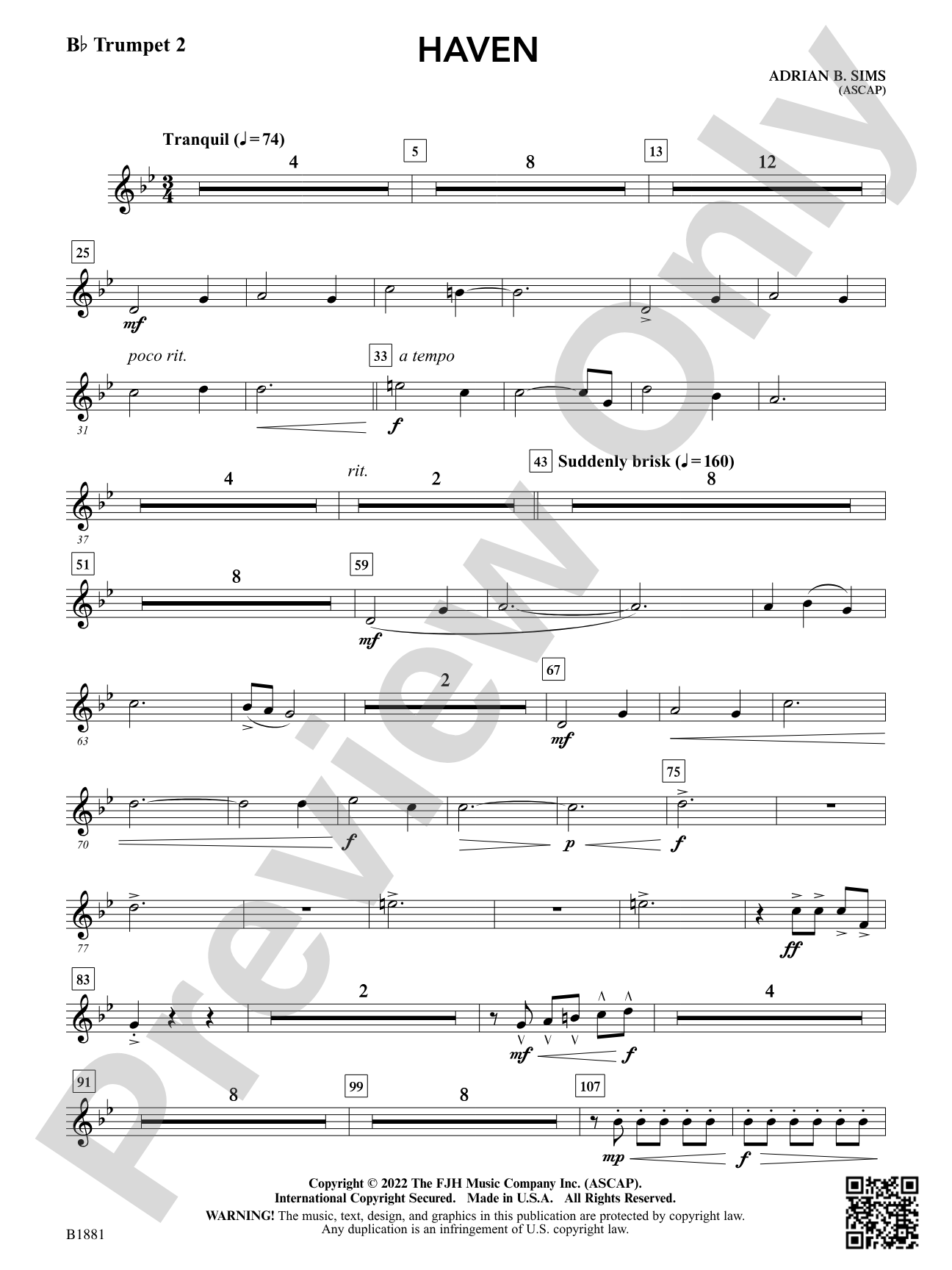 Haven: B-flat Trumpet 2