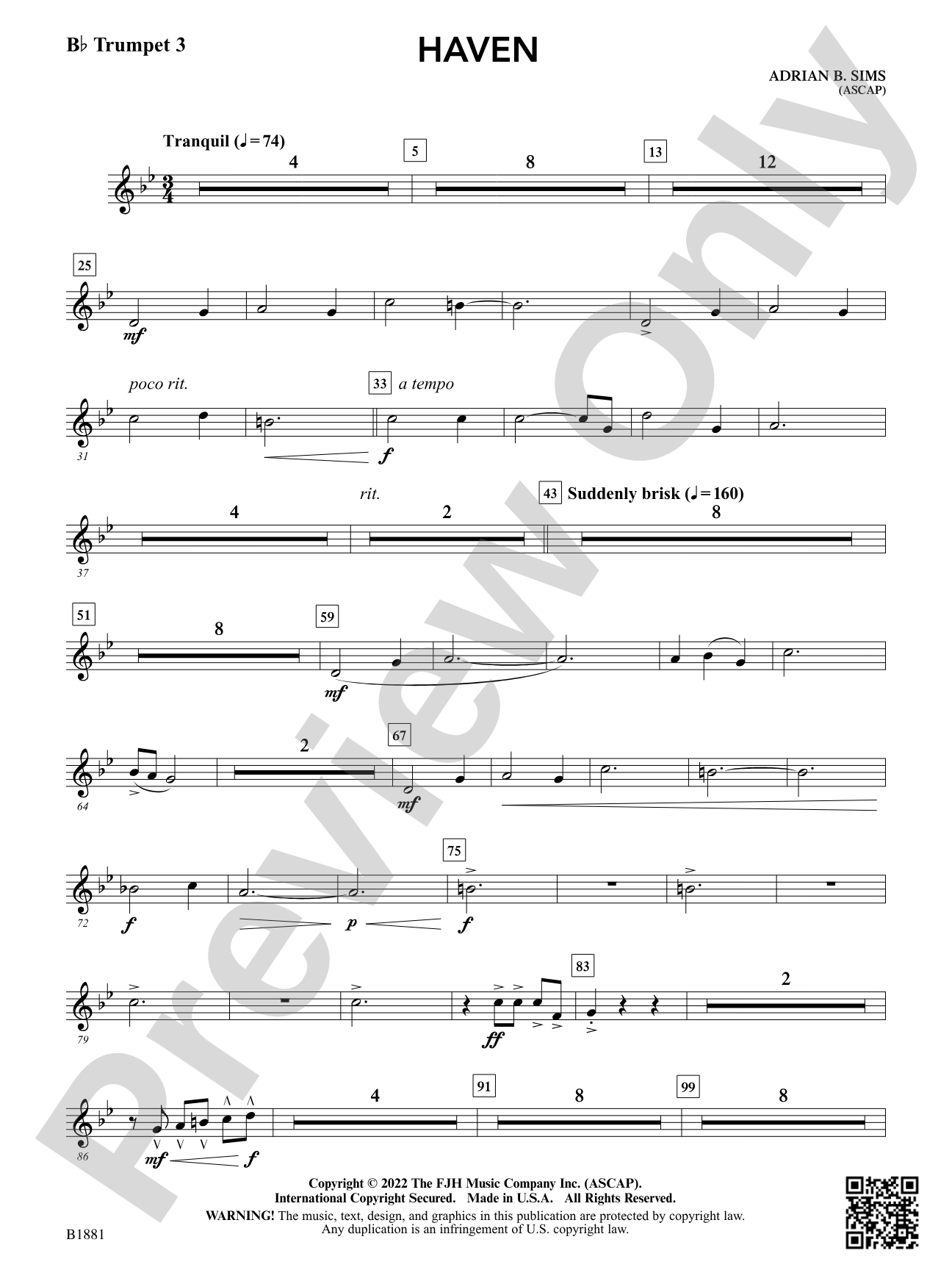 Haven: B-flat Trumpet 3