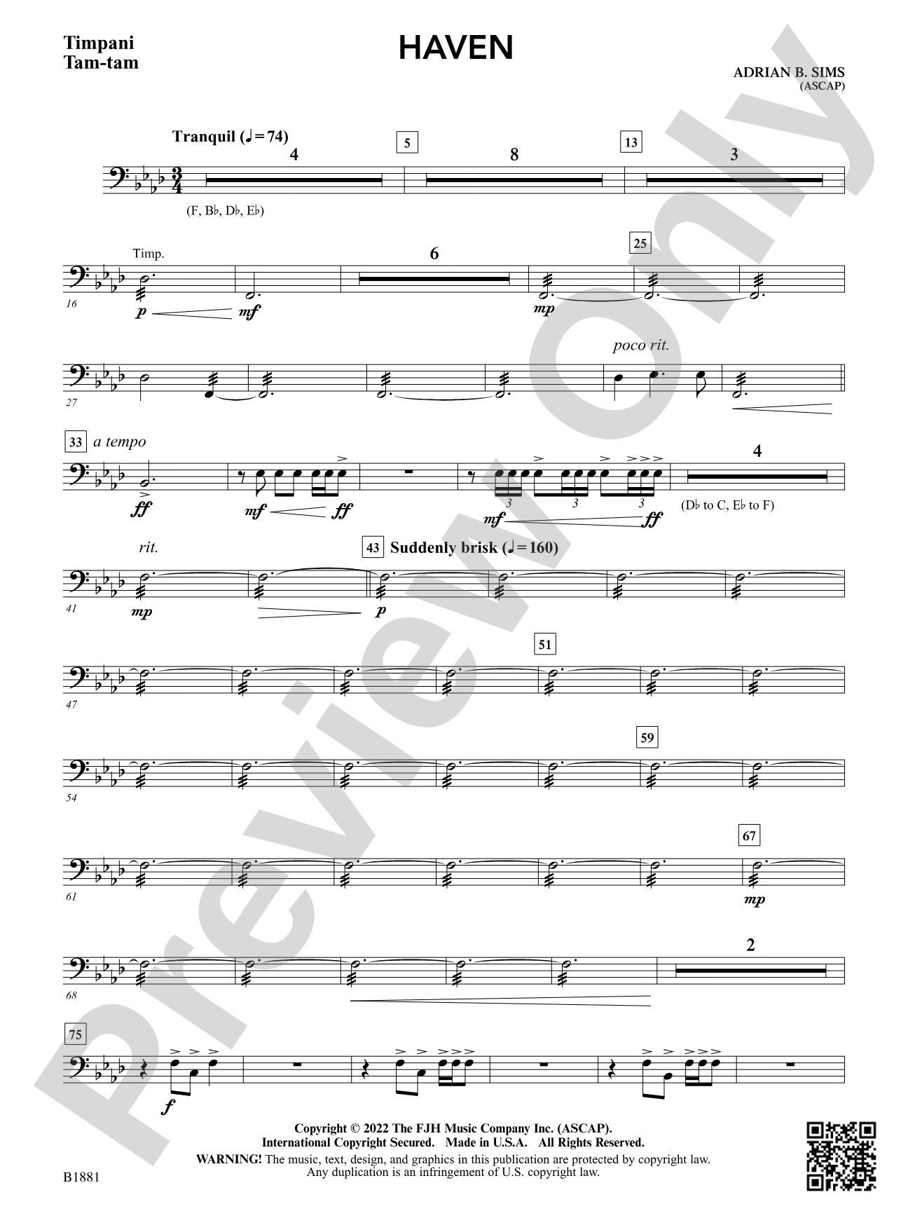 Haven: Timpani / Tam-tam