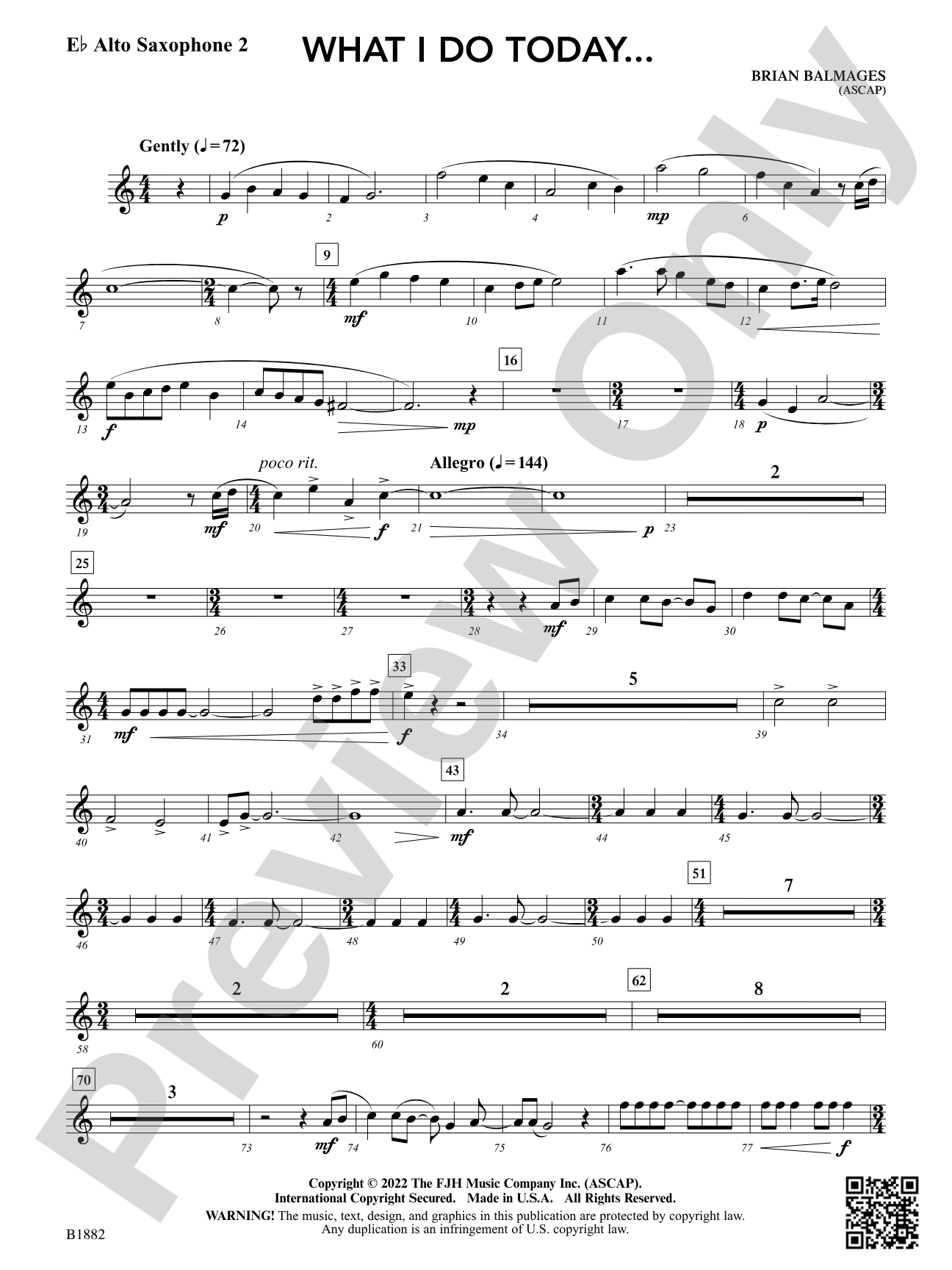 What I Do Today...: E-flat Alto Saxophone 2