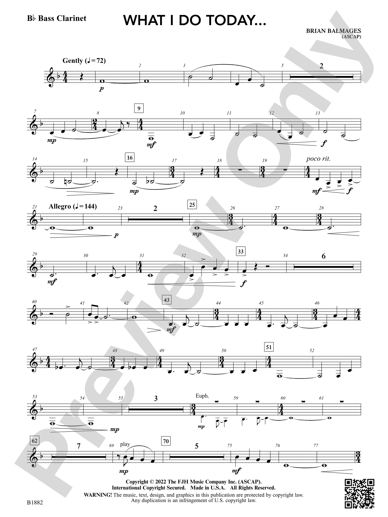 What I Do Today...: B-flat Bass Clarinet