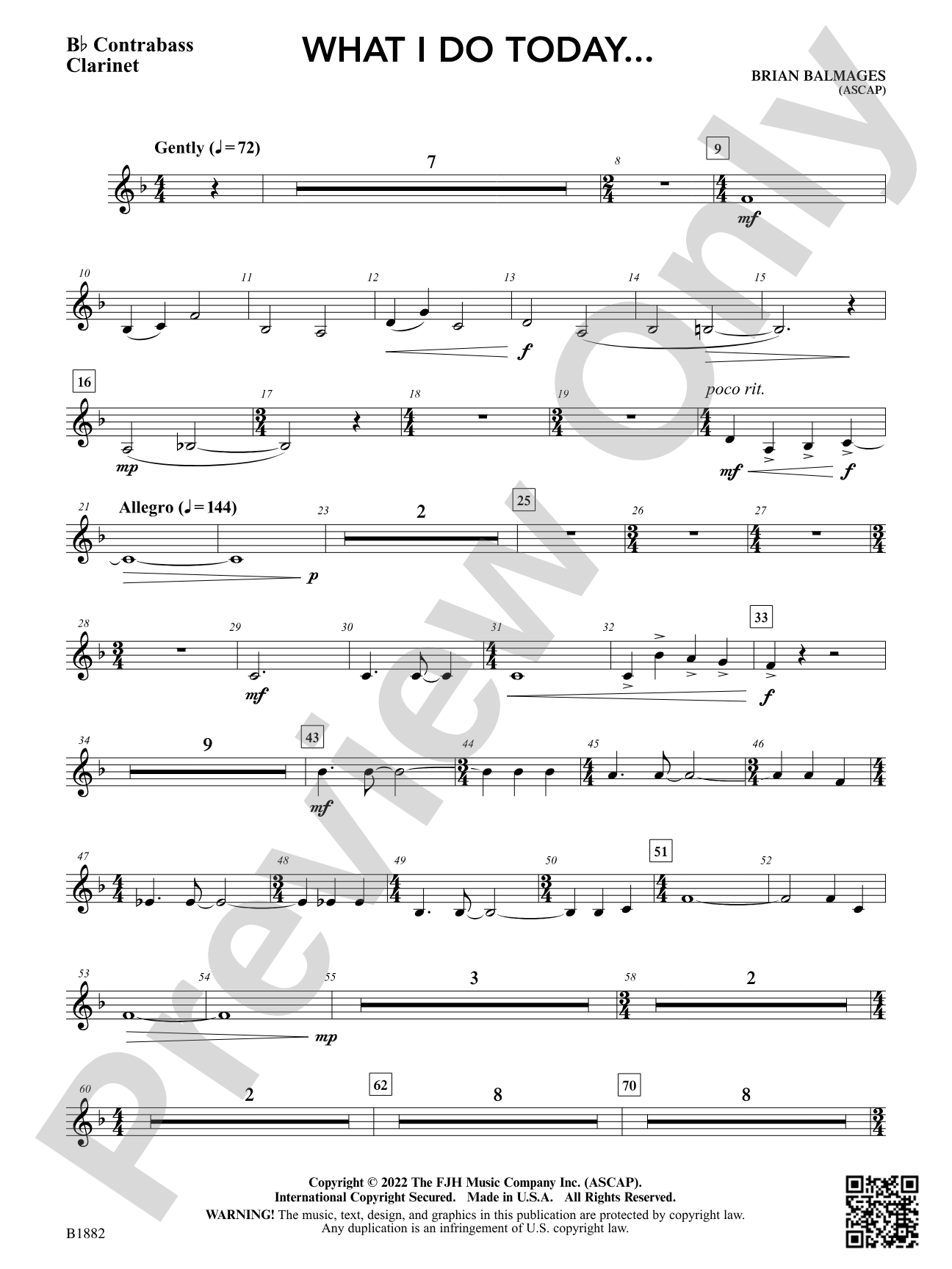 What I Do Today...: B-flat Contrabass Clarinet