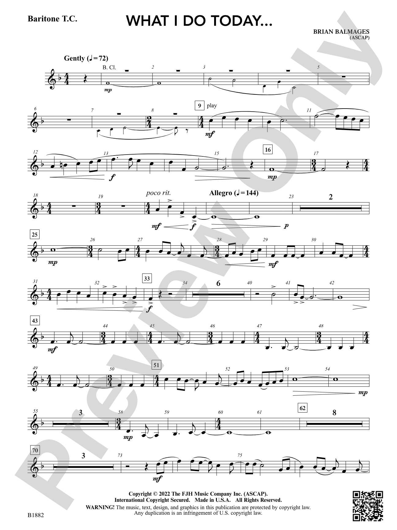 What I Do Today...: Baritone T.C.