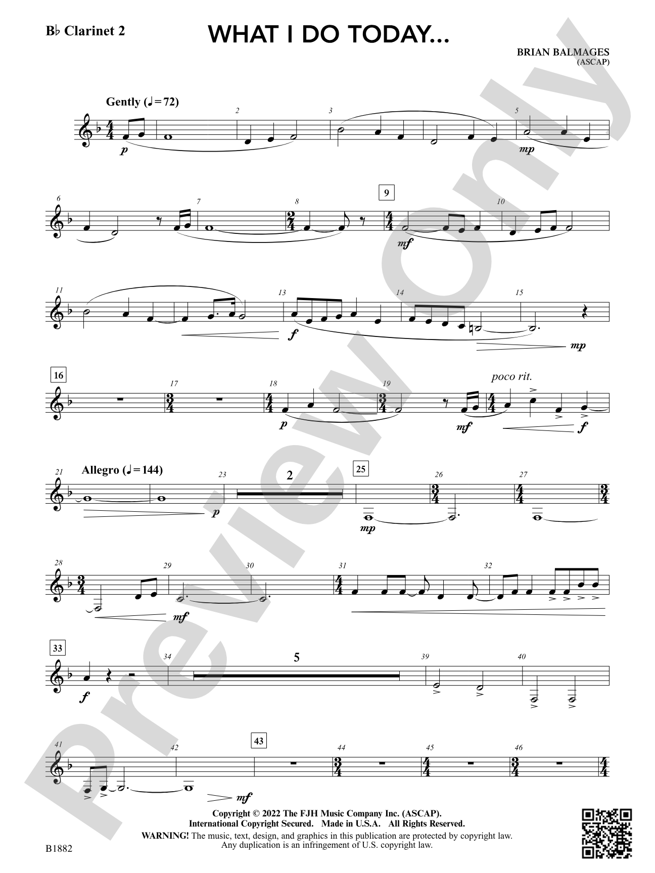 What I Do Today...: B-flat Clarinet 2