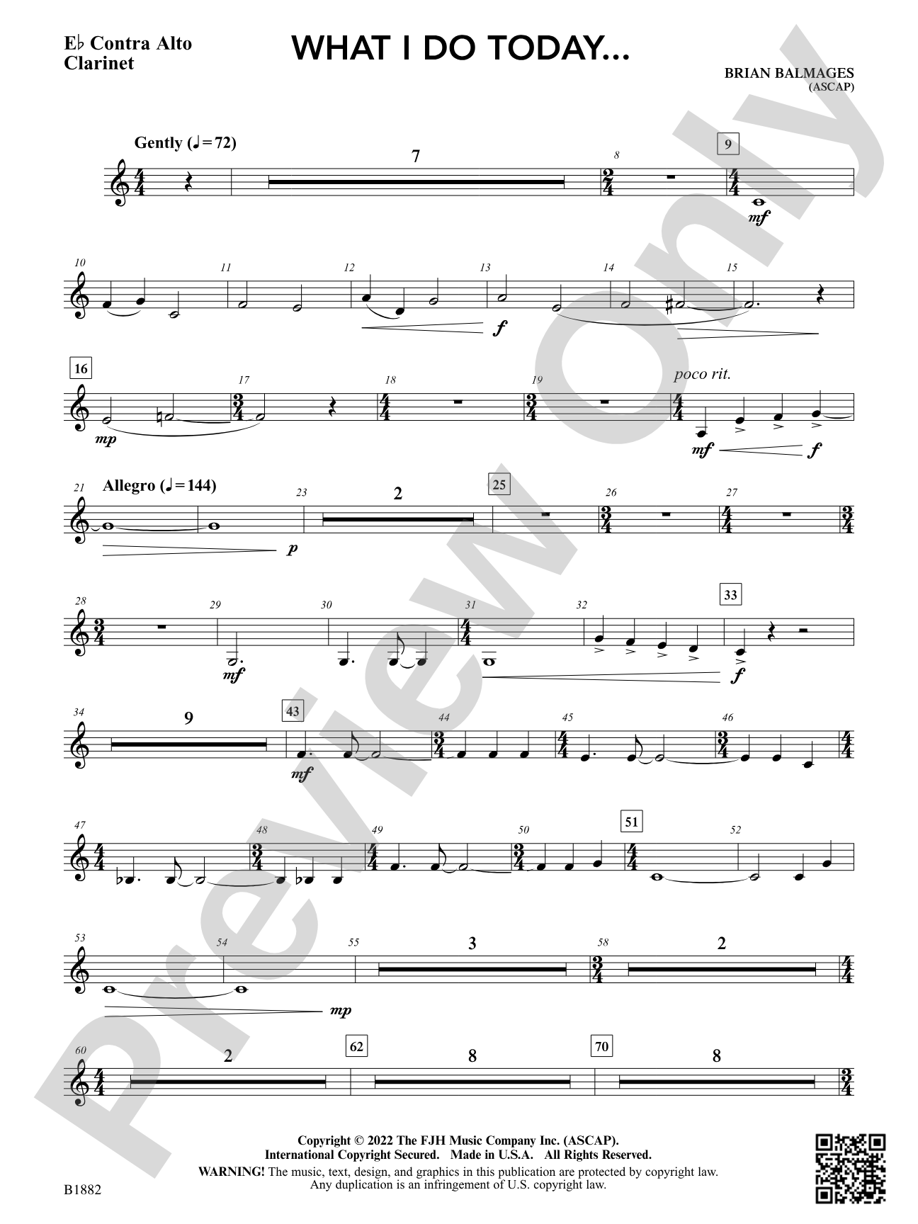 What I Do Today...: E-flat Contra Alto Clarinet
