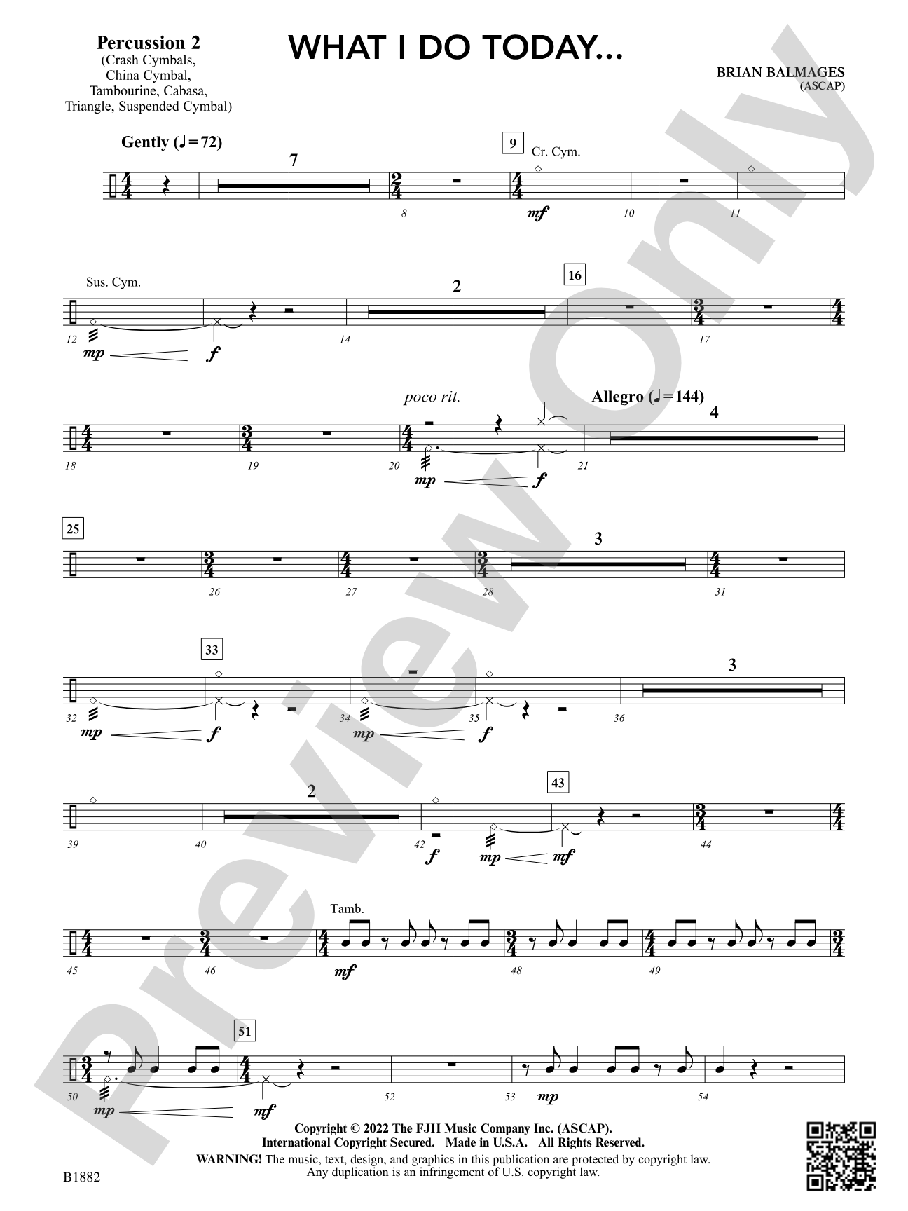 What I Do Today...: Percussion 2