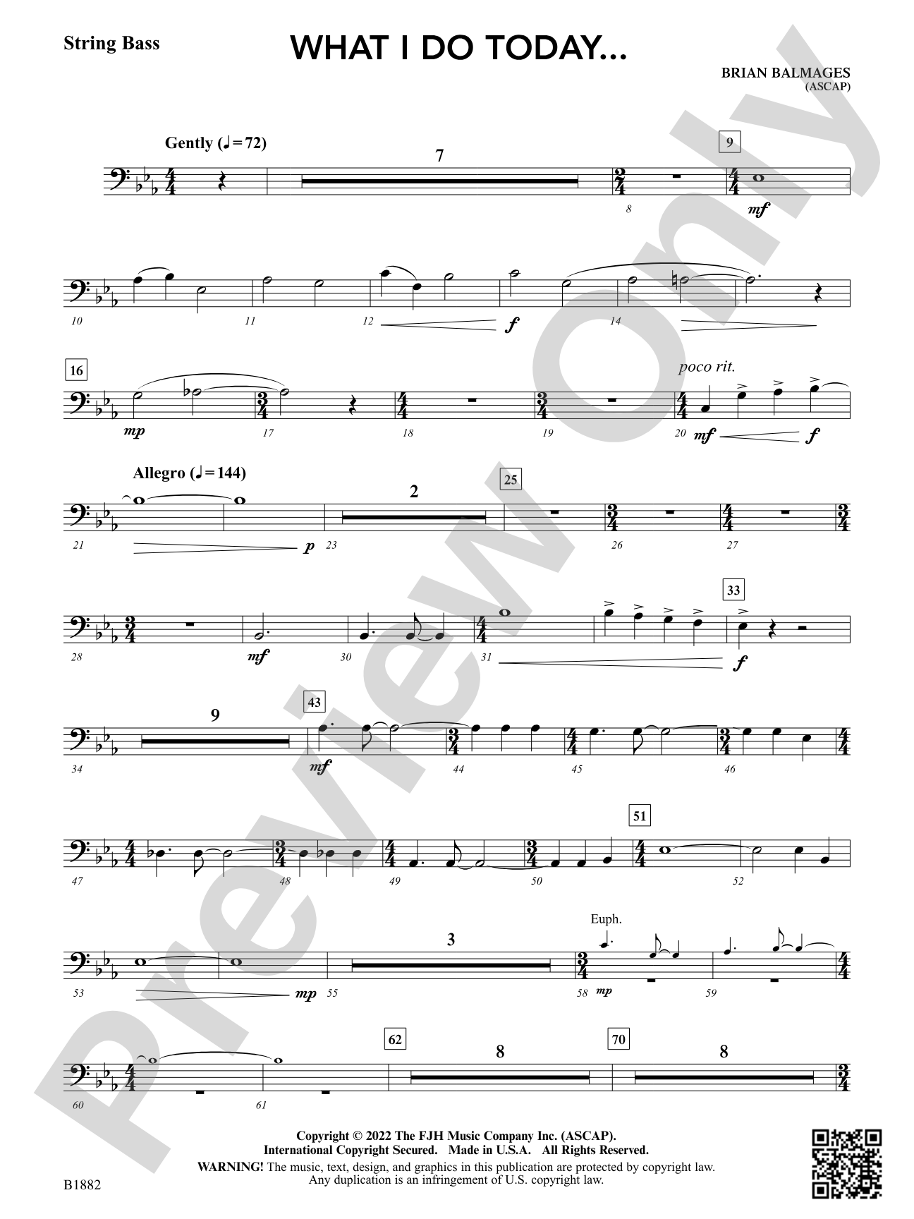 What I Do Today...: String Bass