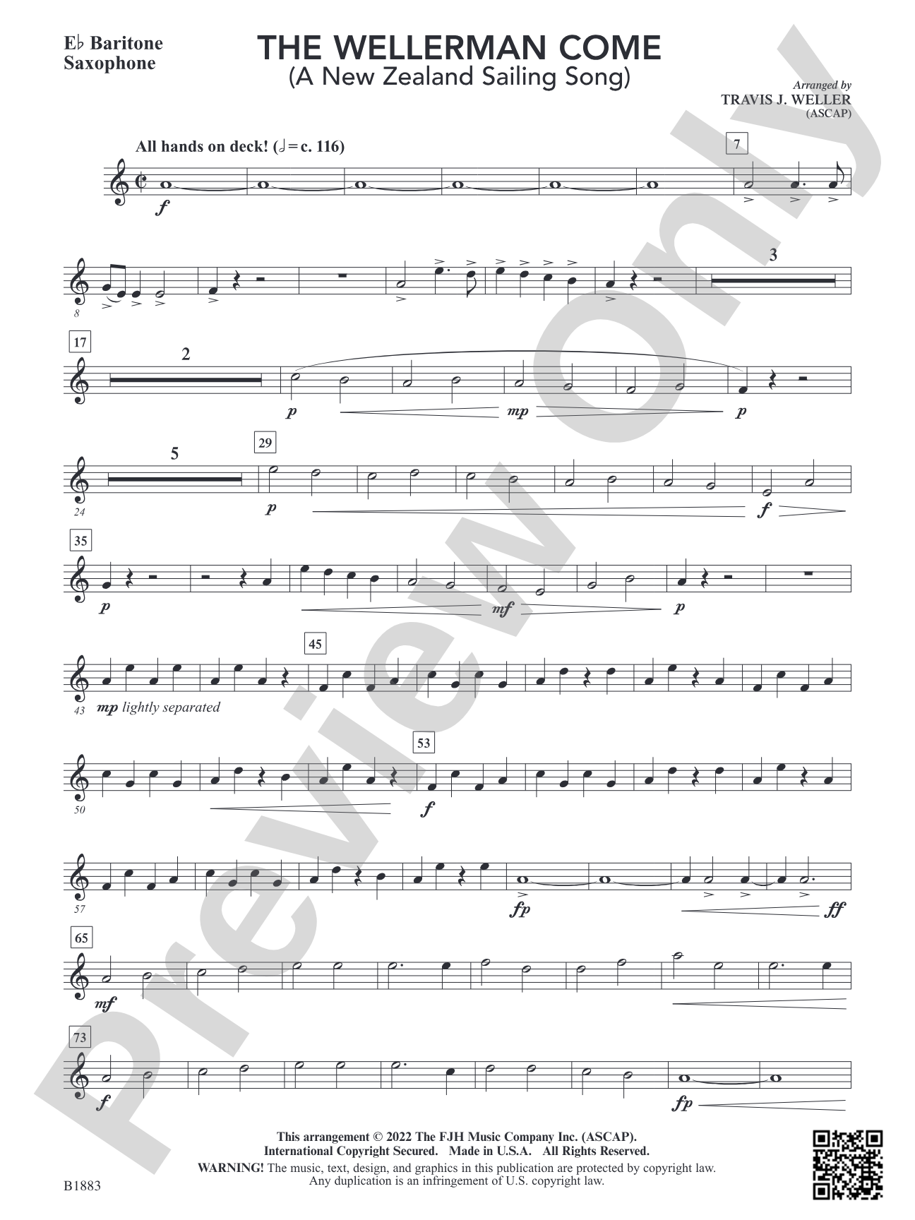 The Wellerman Come: E-flat Baritone Saxophone