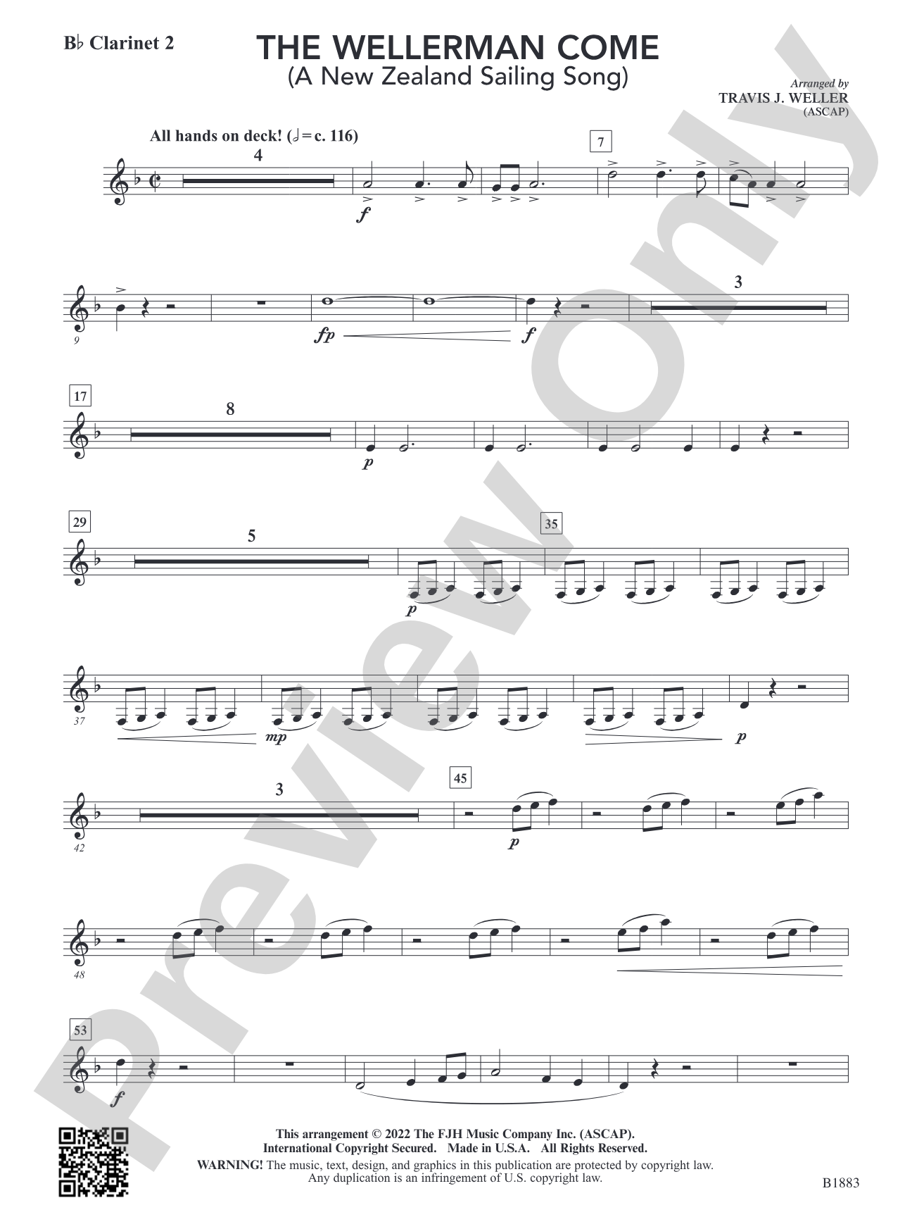 The Wellerman Come: B-flat Clarinet 2