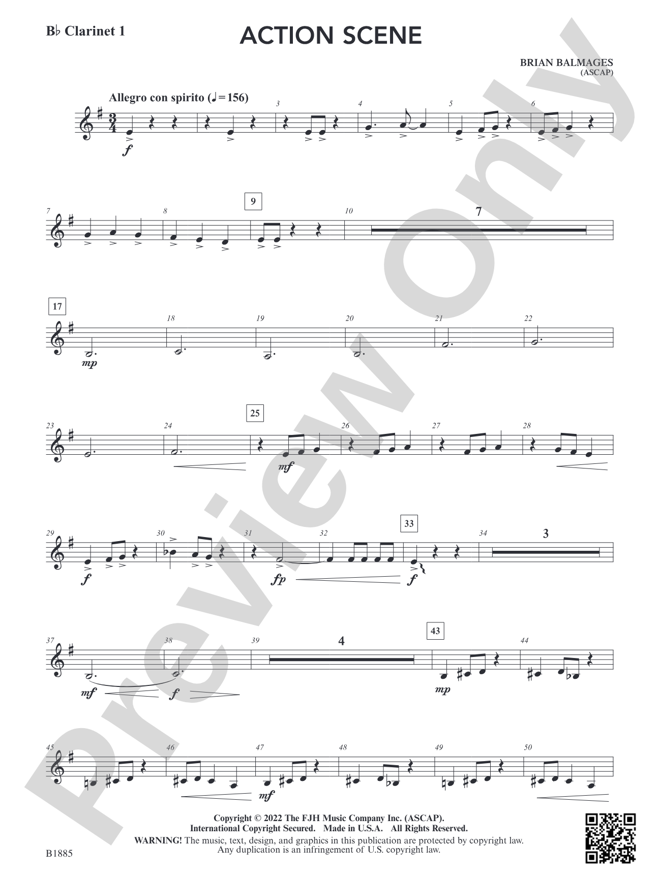 Action Scene: B-flat Clarinet 1