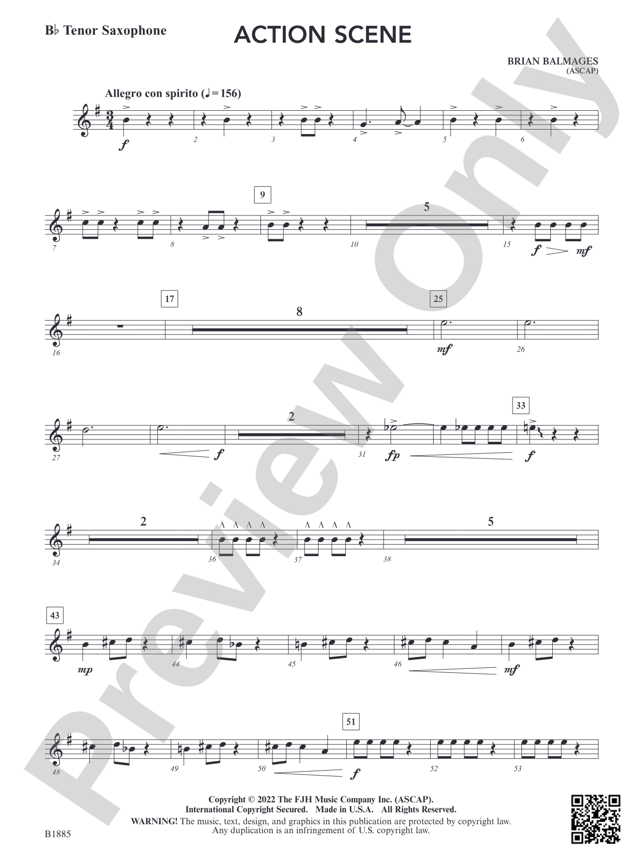 Action Scene: B-flat Tenor Saxophone