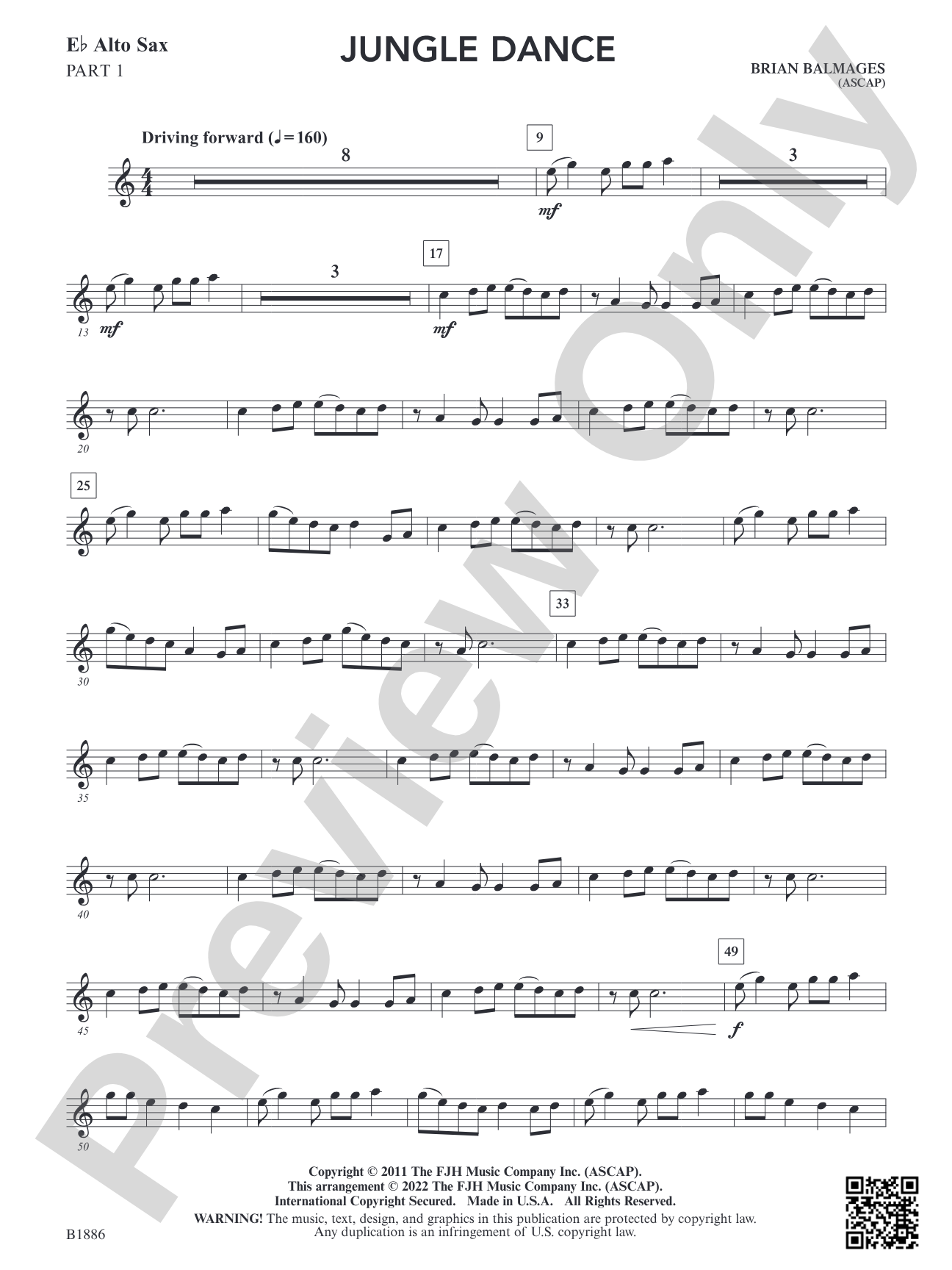 Jungle Dance: Part 1 - E-flat Alto Sax (E-flat Clarinet)