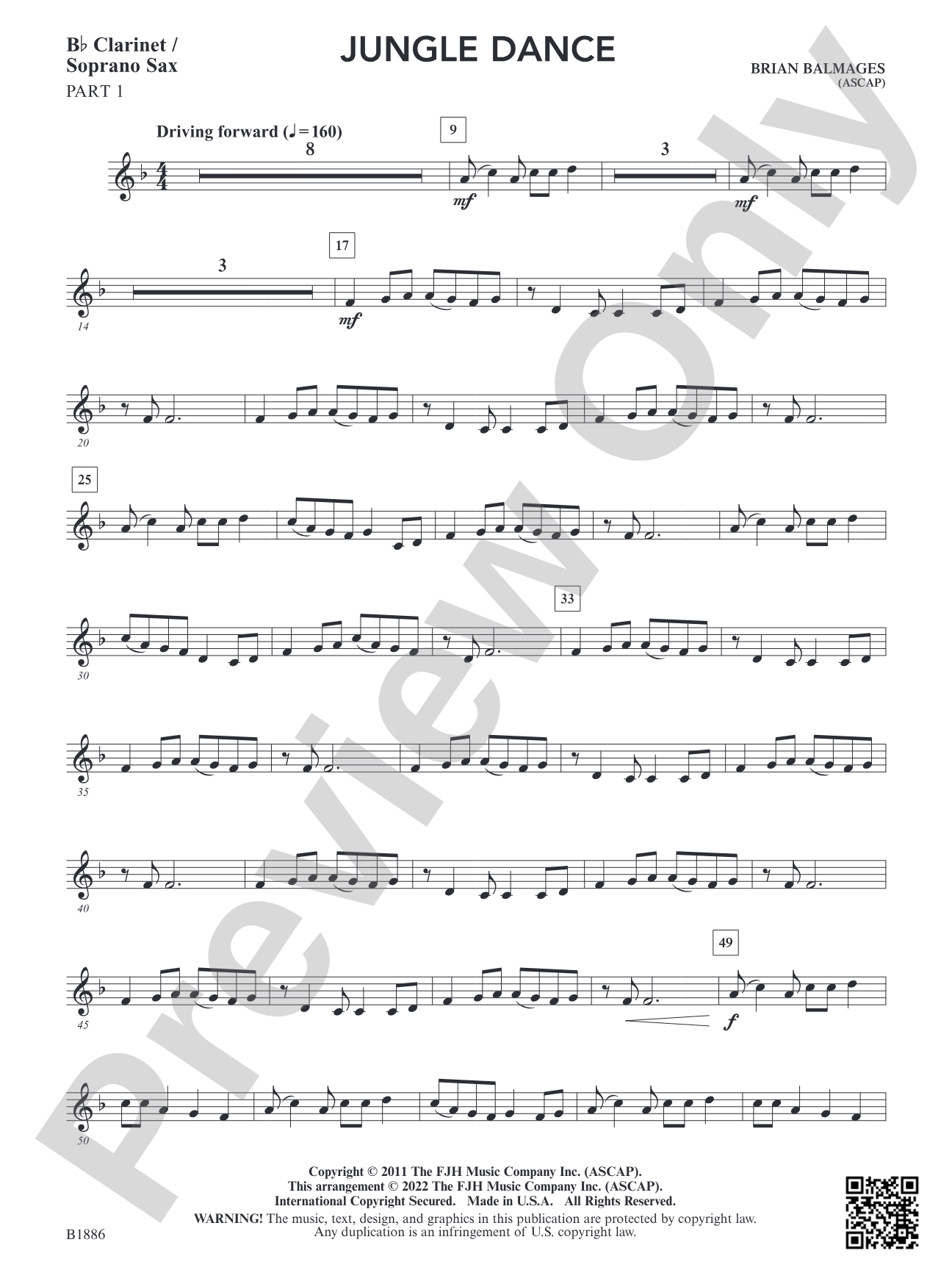 Jungle Dance: Part 1 - B-flat Clarinet / Soprano Sax