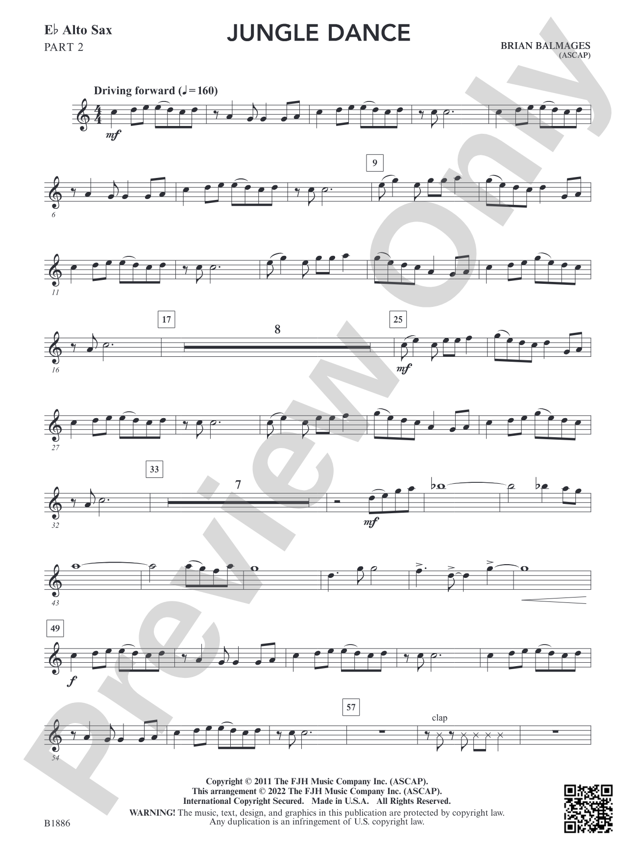 Jungle Dance: Part 2 - E-flat Alto Sax