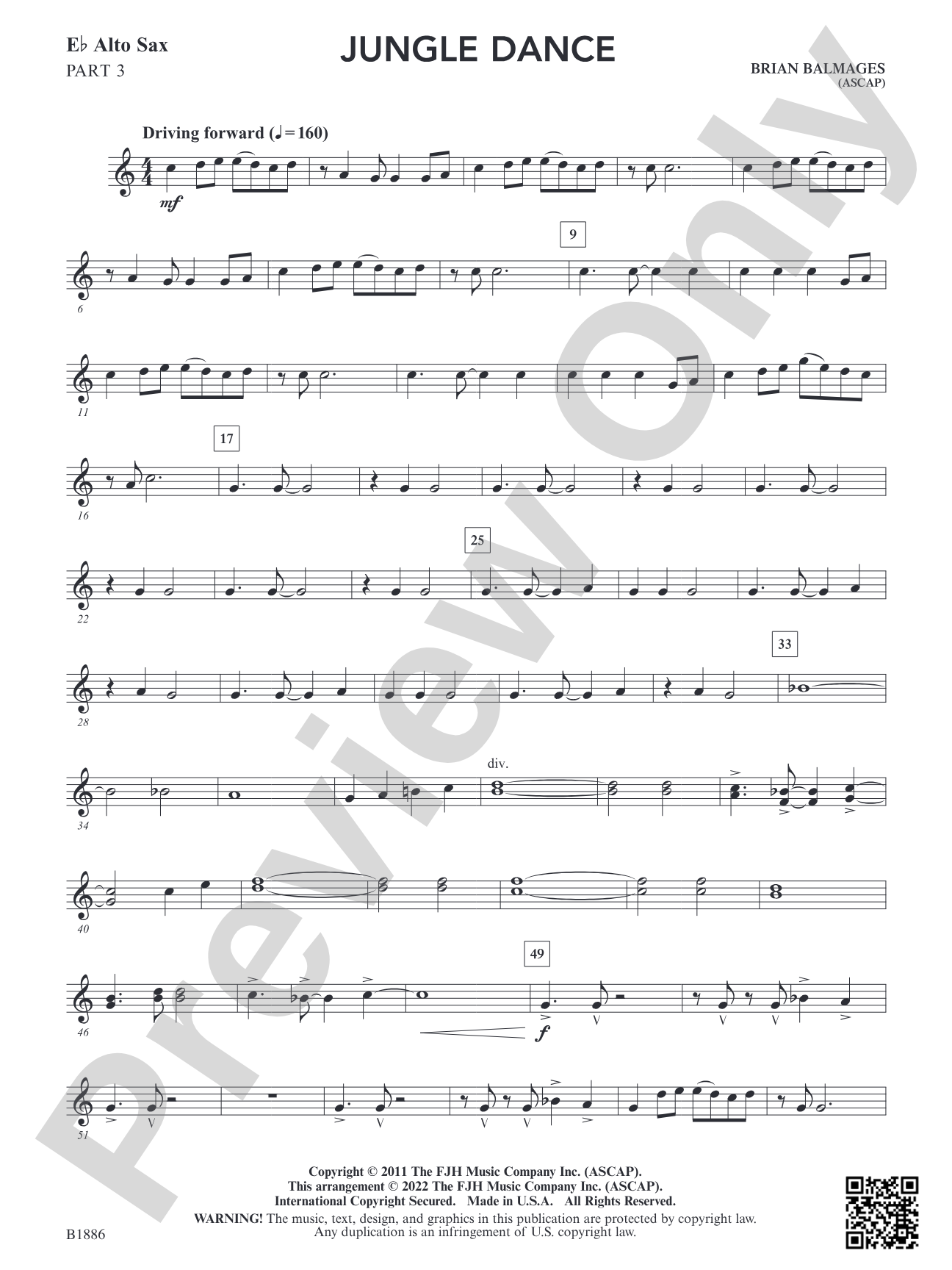 Jungle Dance: Part 3 - E-flat Alto Sax (Alto Clarinet)