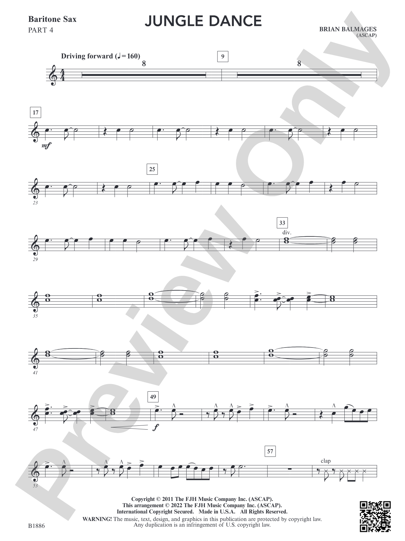 Jungle Dance: Part 4 - E-flat Baritone Sax (Alto Clarinet)