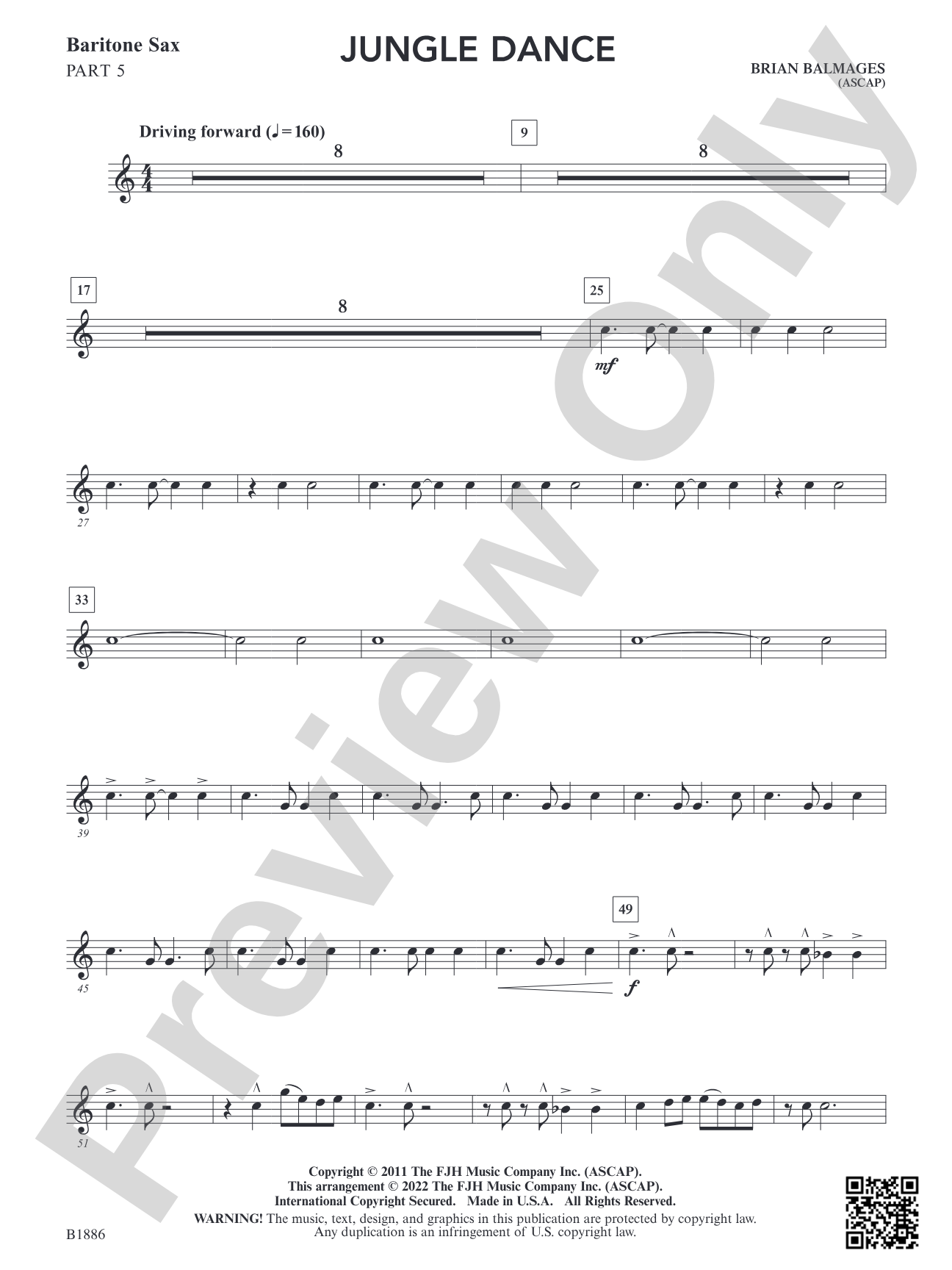 Jungle Dance: Part 5 - E-flat Baritone Sax (Contra Alto Clarinet)