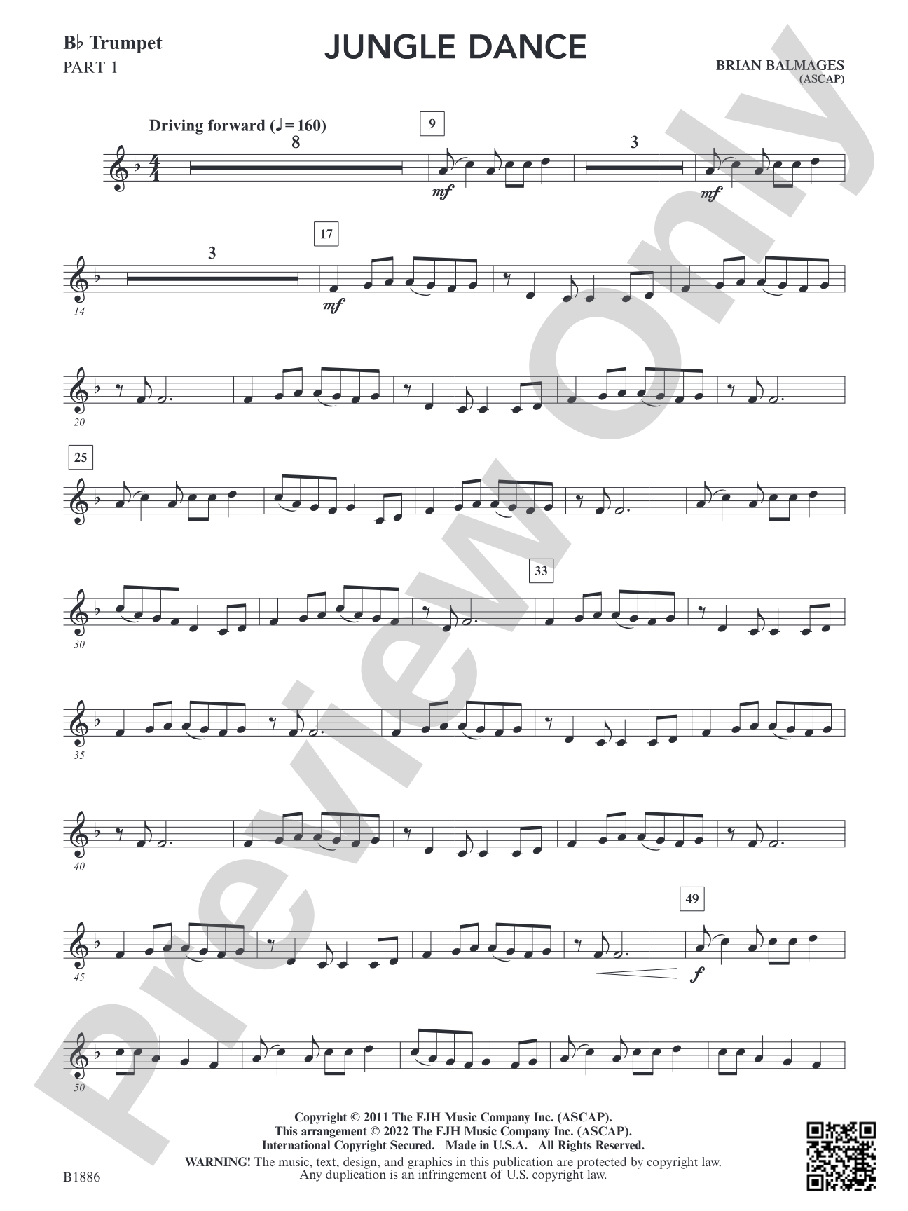 Jungle Dance: Part 1 - B-flat Trumpet