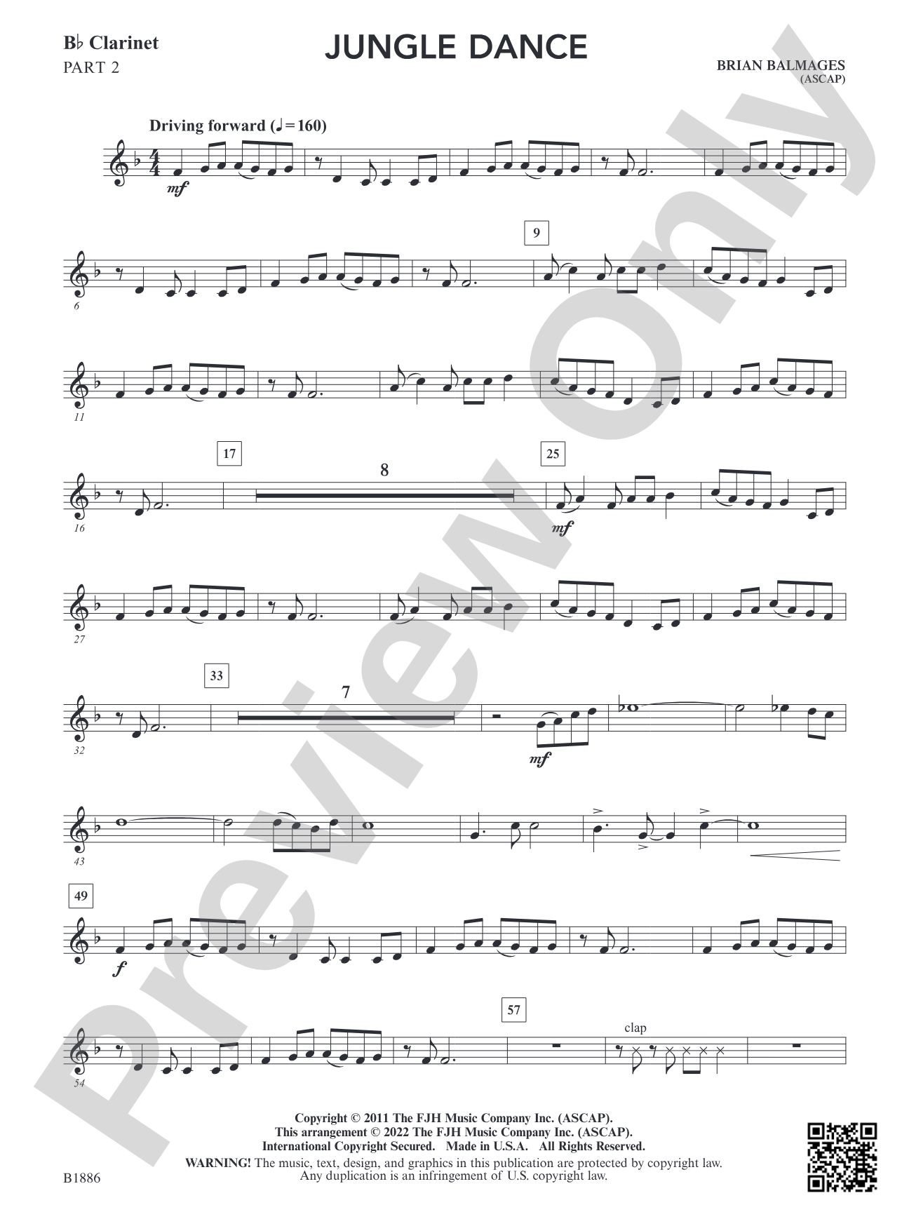 Jungle Dance: Part 2 - B-flat Clarinet